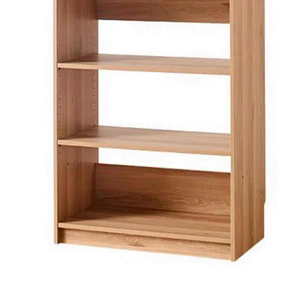 Dee Modular Closet System, 5 Tier Storage Shelves, Oak Brown Wood By Casagear Home