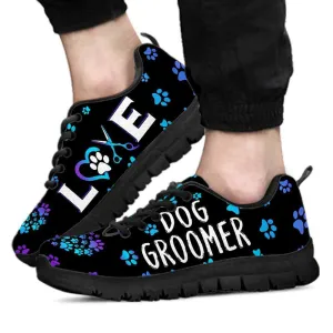 Dog Groomer Sneaker, Teal Purple Dog Groomer Paw Love Dog Groomer Sneakers Shoes, Best Running Shoes, Unique Gifts For Dog Lovers