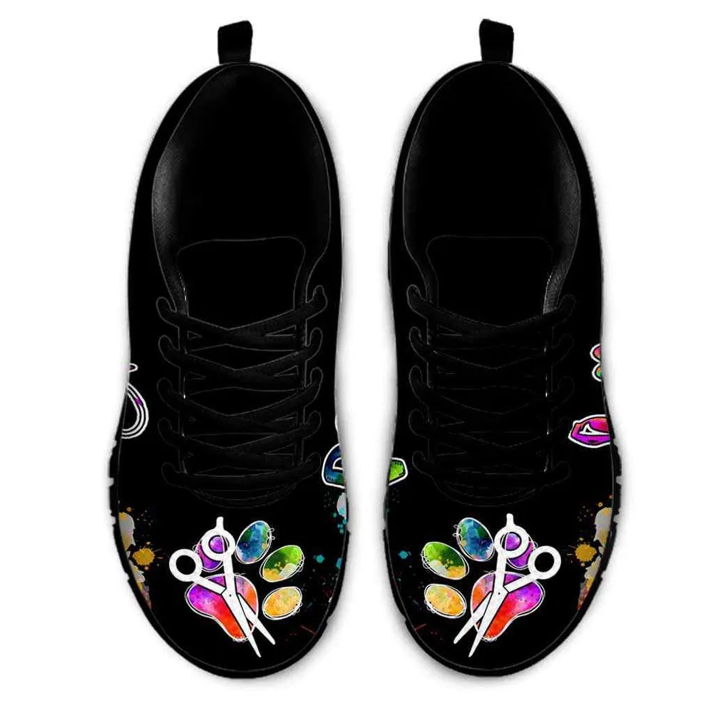 Dotopia Colorful Watercolor Sneakers Shoes, Dog Print Shoes, Best Running Shoes, Unique Gifts For Dog Lovers