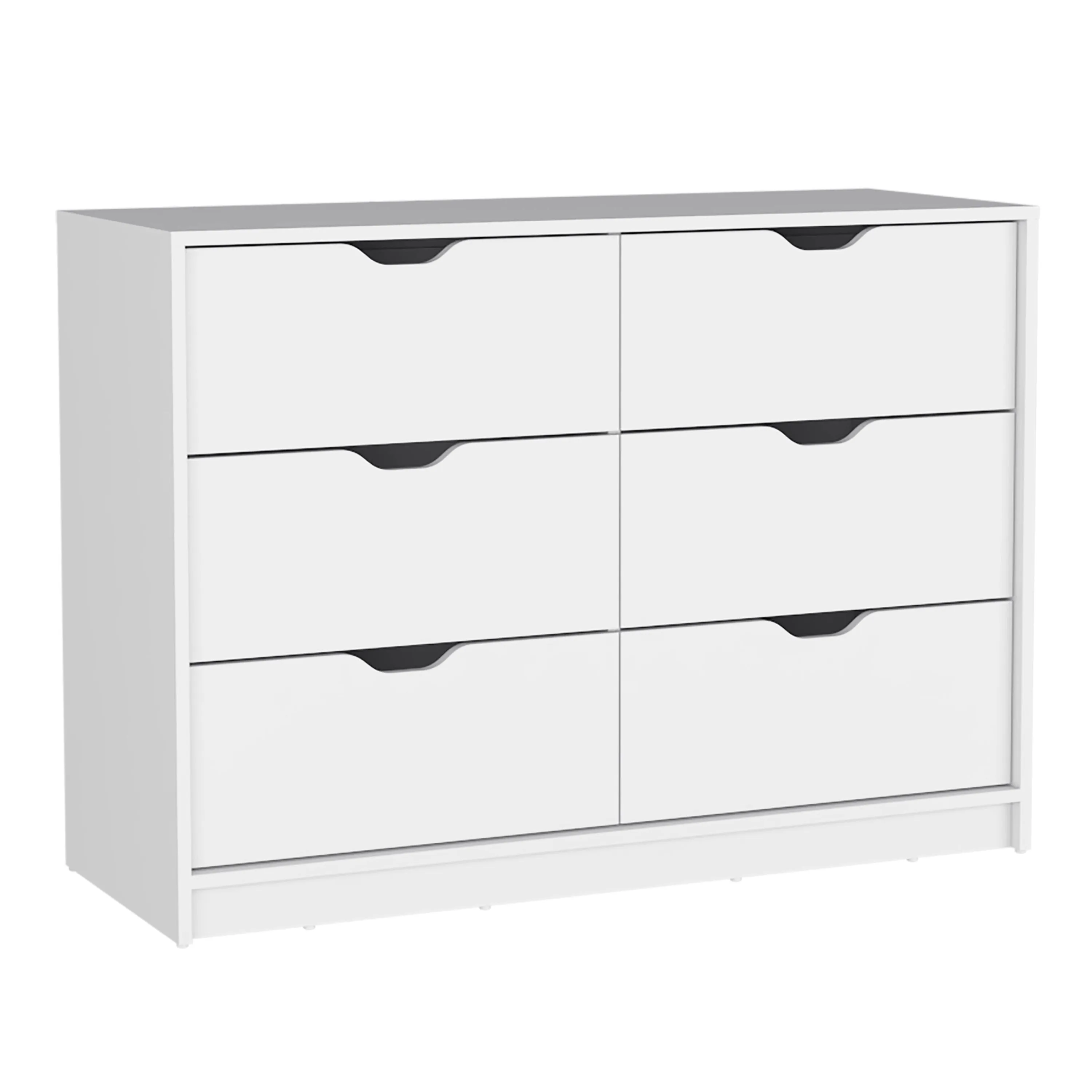 Dresser 30"H, 4 Drawer Dresser with 2 Lower Cabinets, Drawer Chest, White