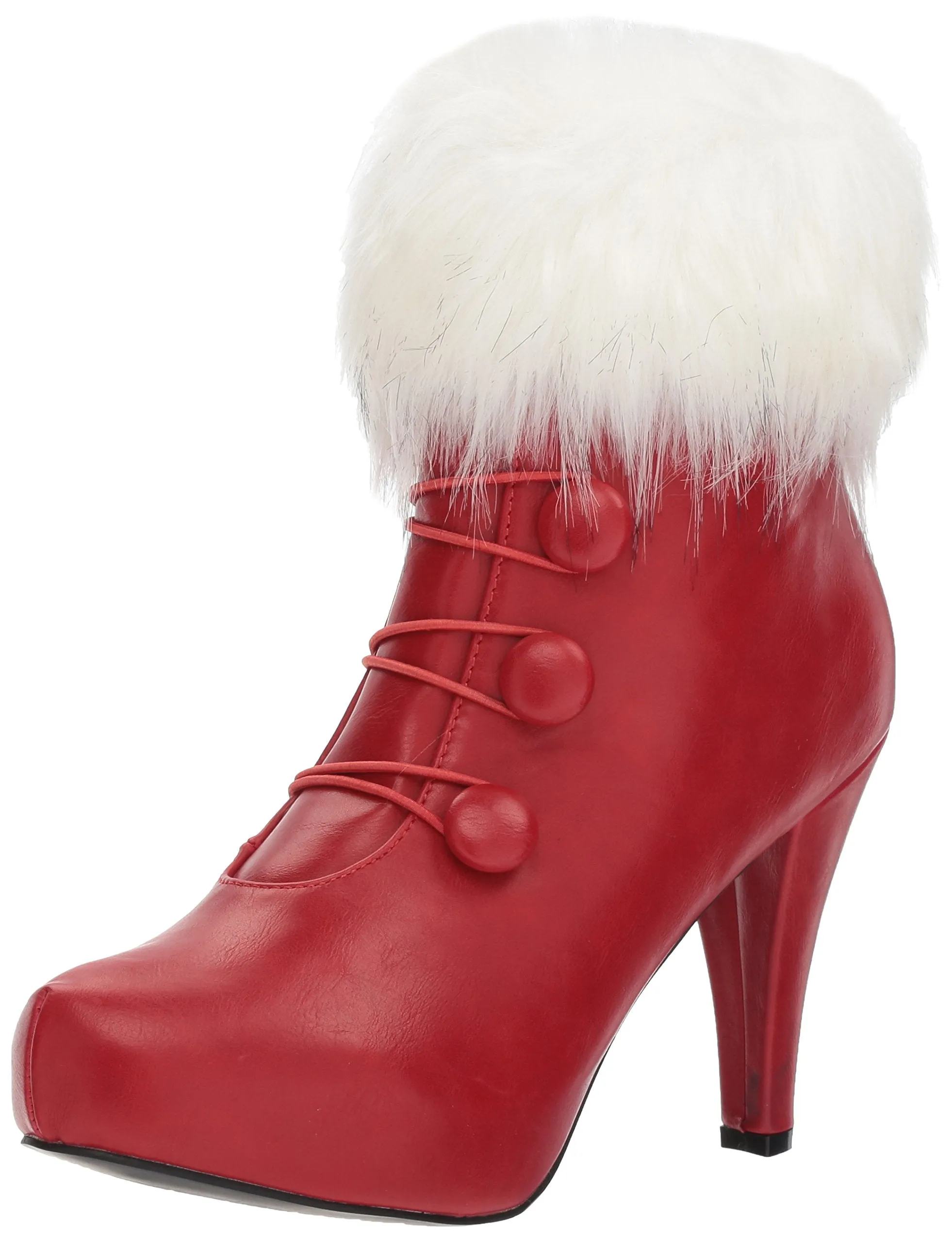 Ellie Shoes Bootie w/Faux Fur Adult-RED