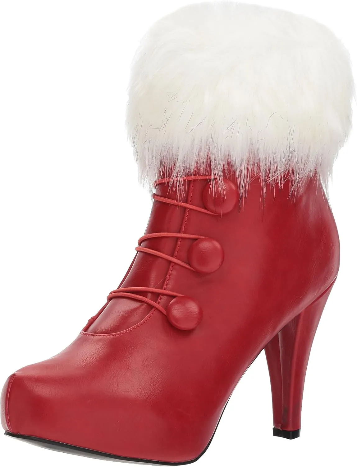 Ellie Shoes Bootie w/Faux Fur Adult-RED