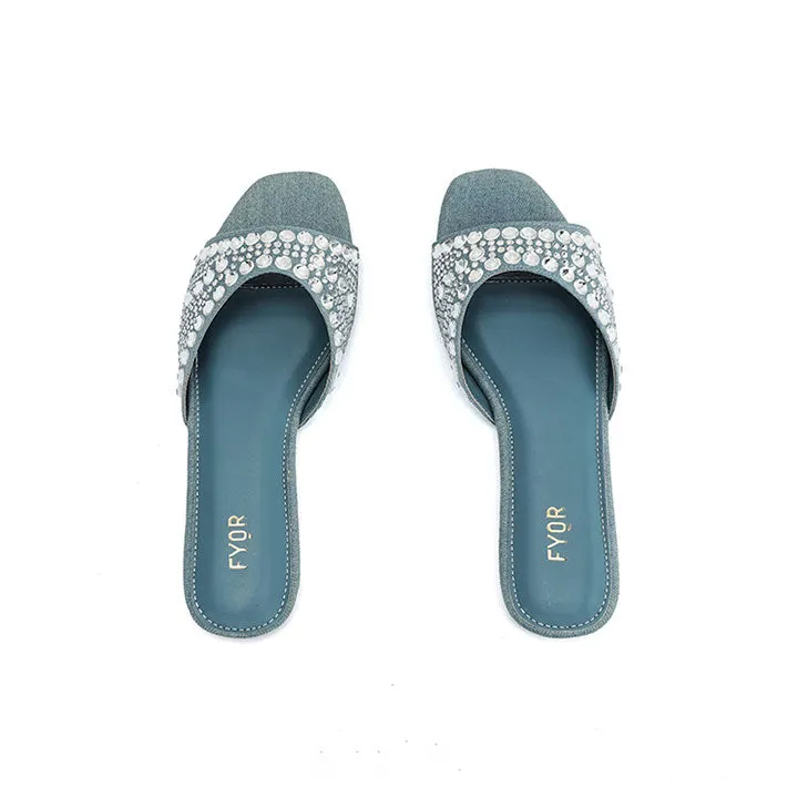 Embellished Diamante Denim Sandal MY 310