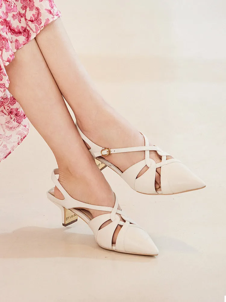 EP YAYING Elegance Mid-Heel Mule Shoes