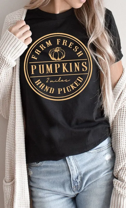 *Farm Fresh Pumpkins Circle Graphic Tee