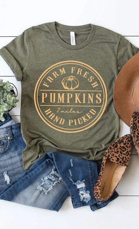 *Farm Fresh Pumpkins Circle Graphic Tee