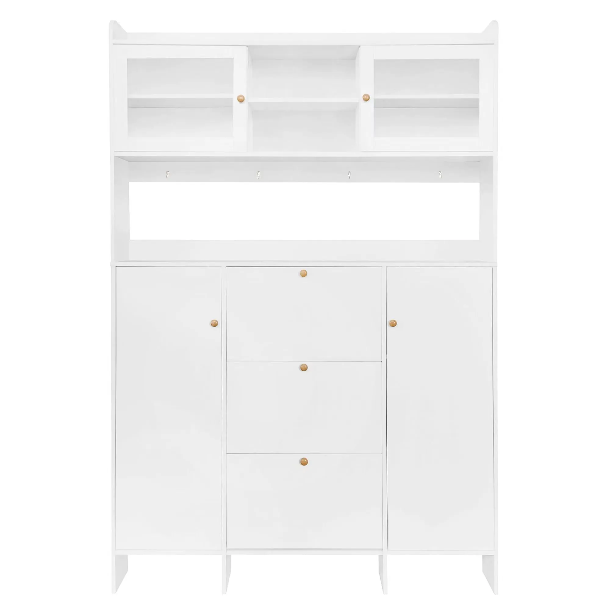 Felix Multifunctional Shoe Cabinet with Open Storage Platform - White