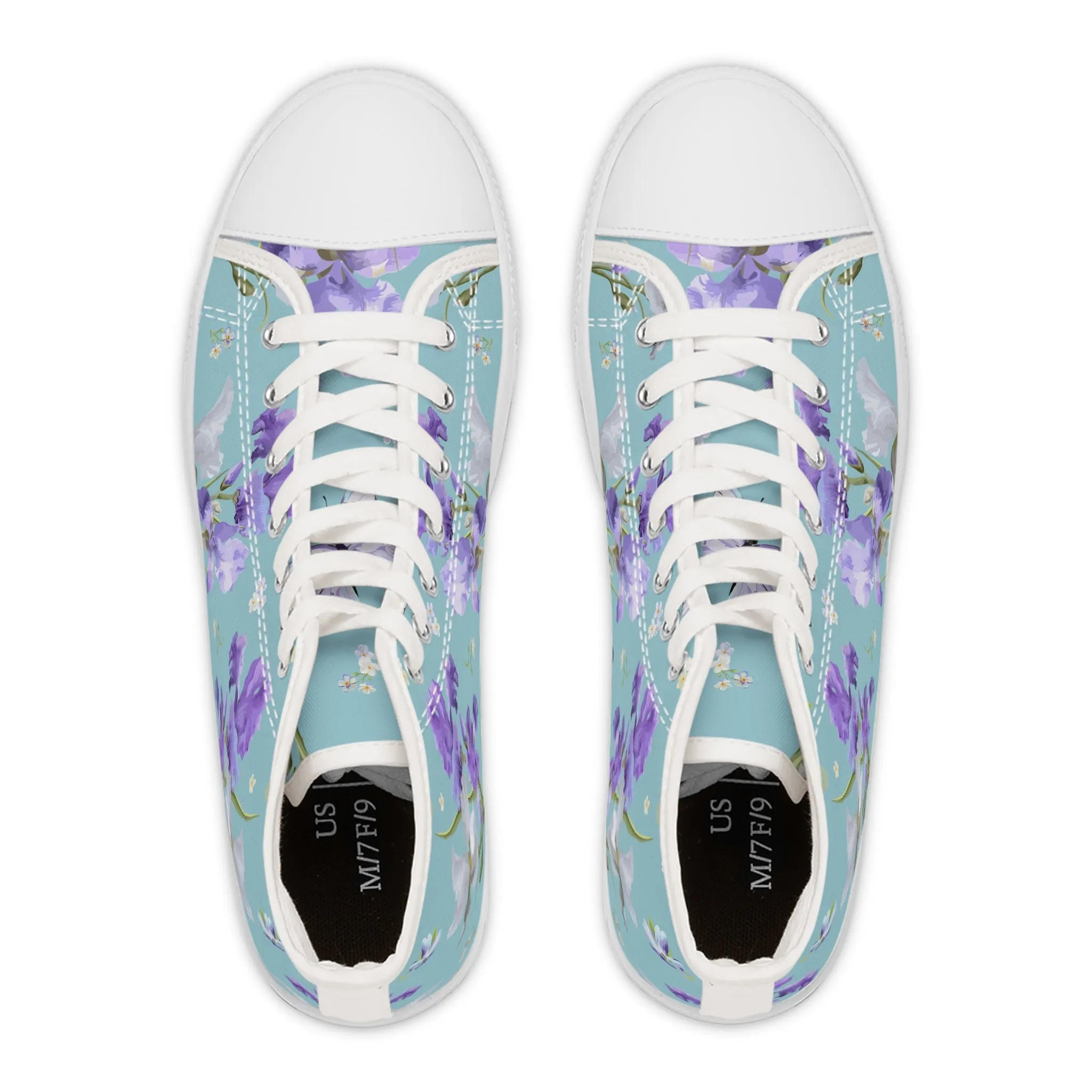 Floral Iris Flower Women's High Top Sneakers