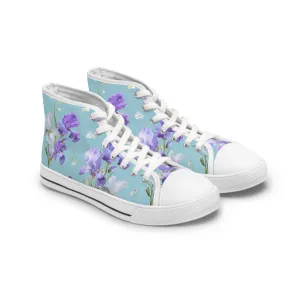 Floral Iris Flower Women's High Top Sneakers