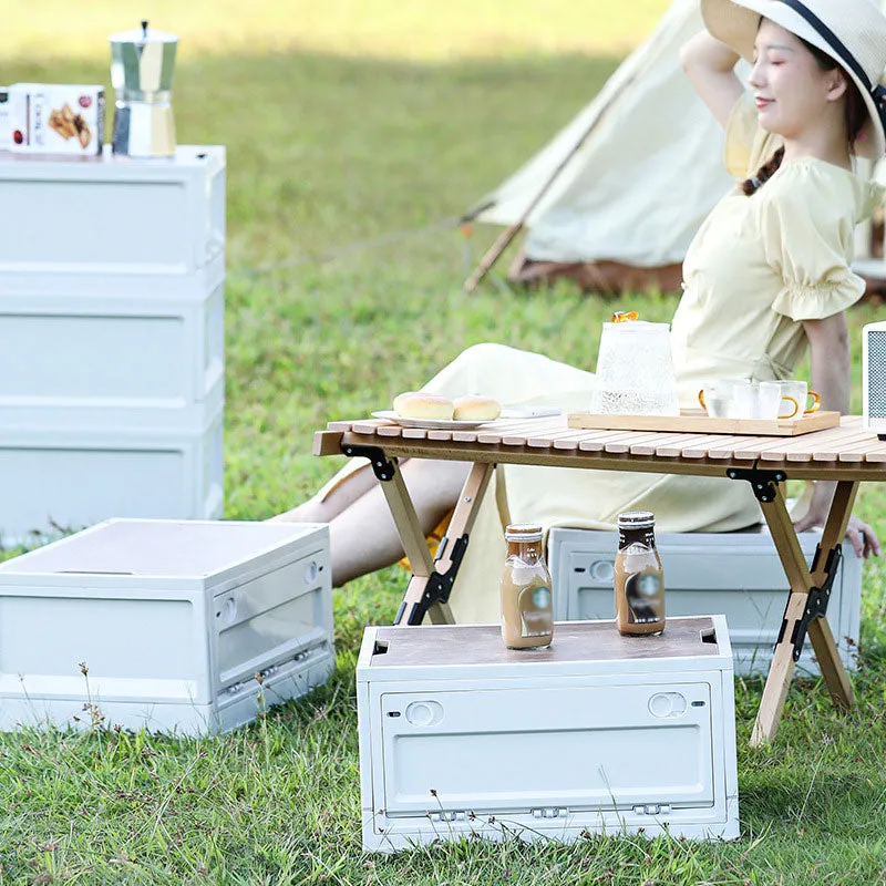 Folding Box With Wooden Lid