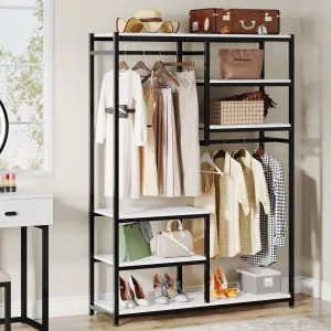 Freestanding Closet Organizer, Clothes Racks with 2 Hanging Rod