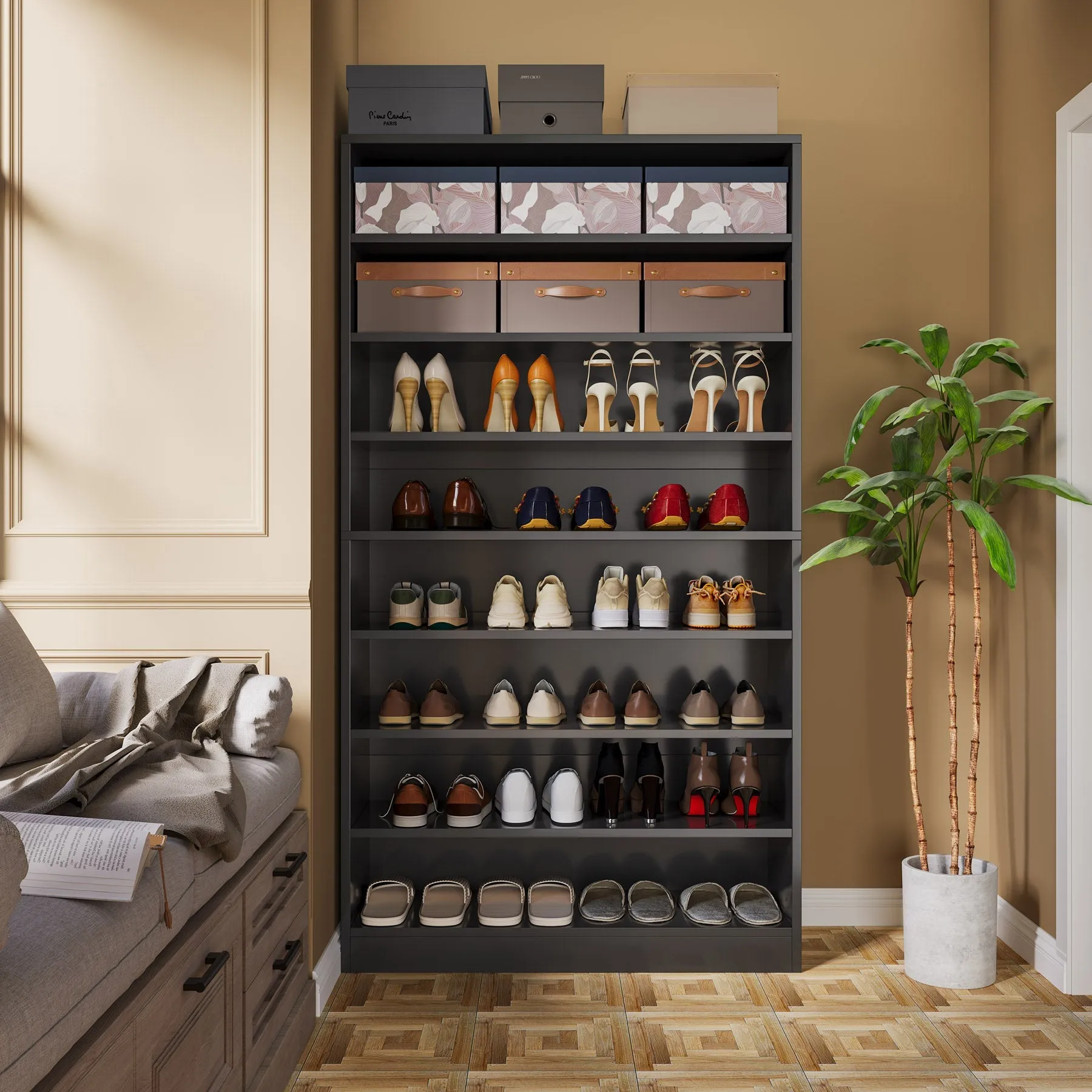 Freestanding Shoe Cabinet, 9-Tier 40-45 Pairs Shoe Storage Rack