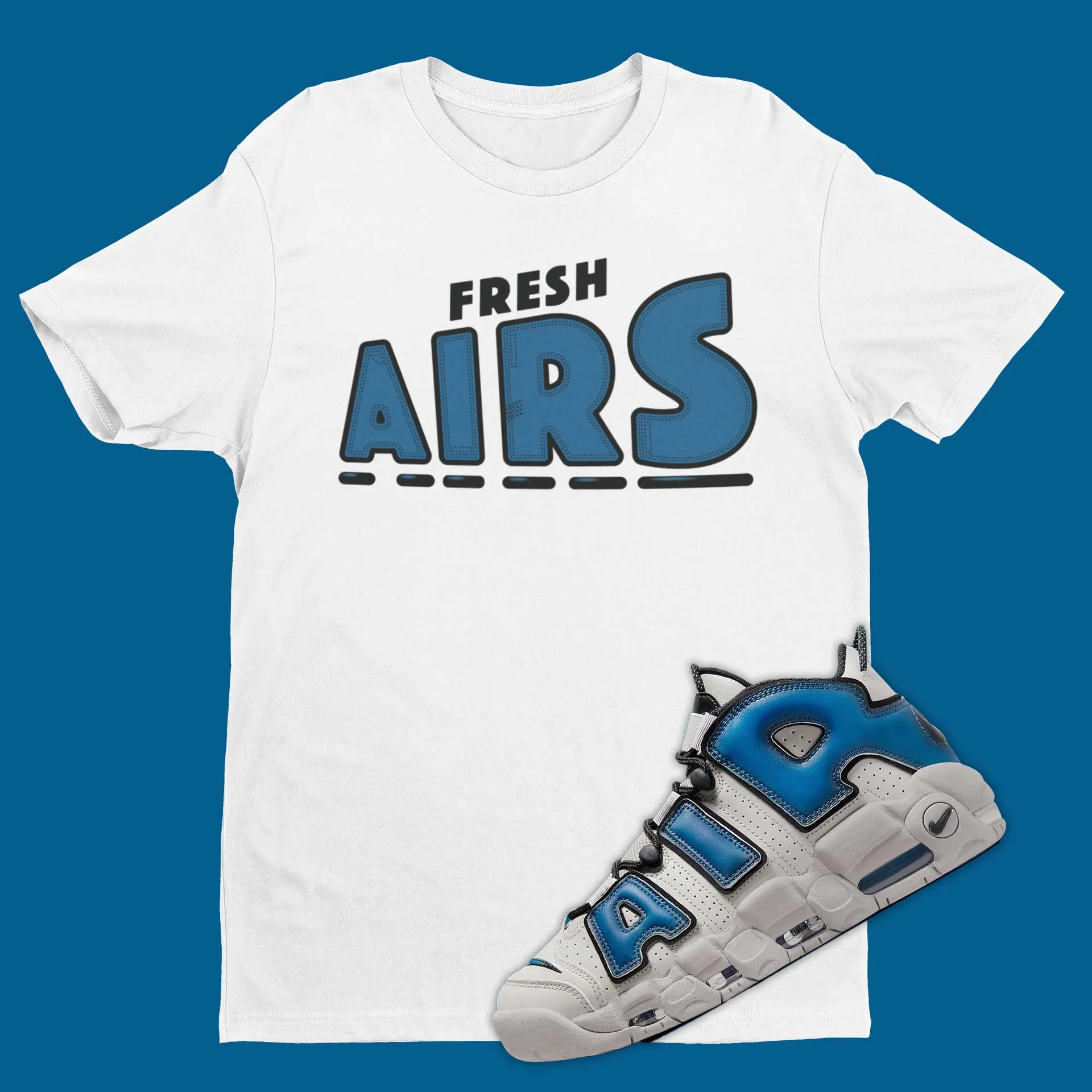 Fresh Airs Shirt Matching Air More Uptempo Industrial Blue