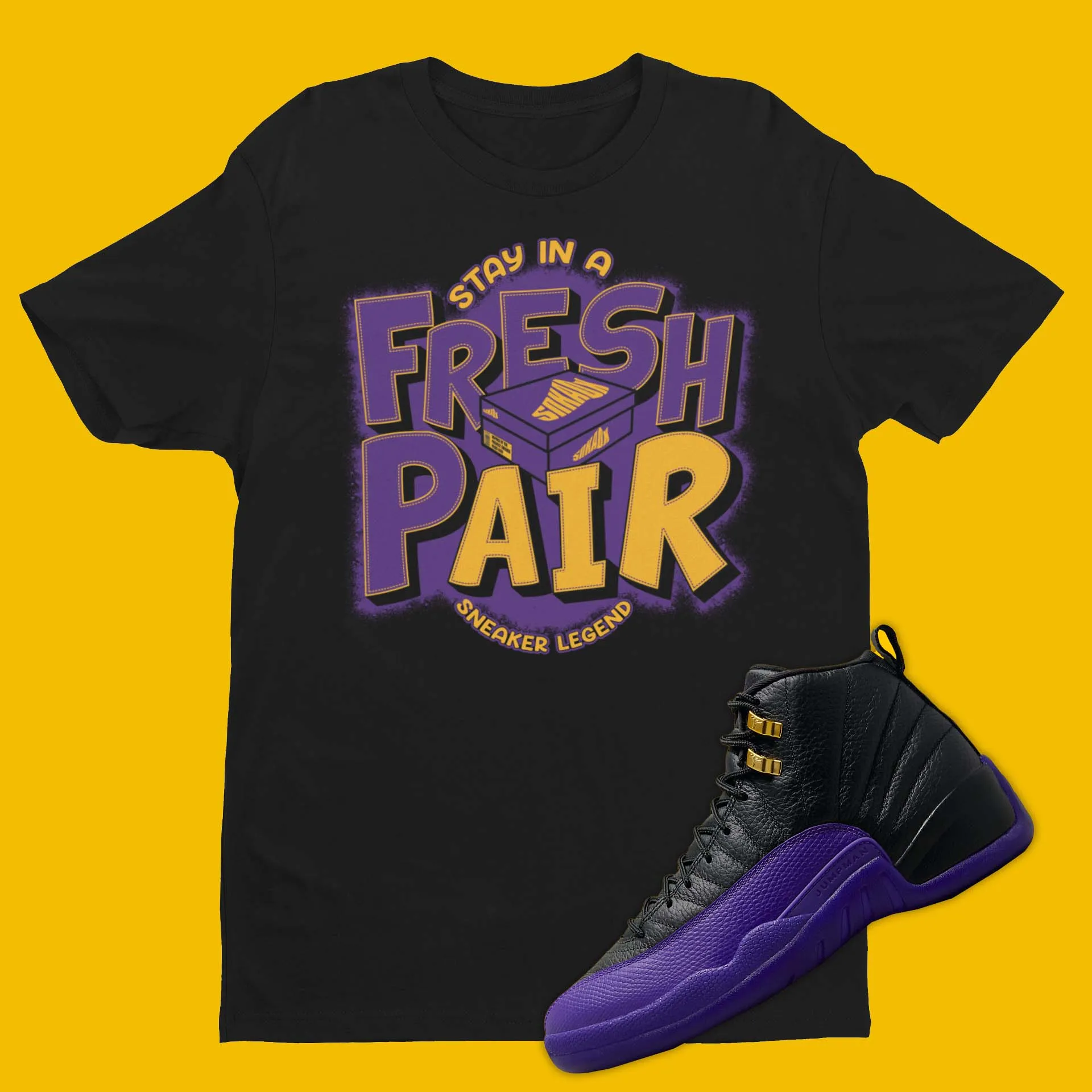 Fresh Pair Shirt Matching Air Jordan 12 Field Purple