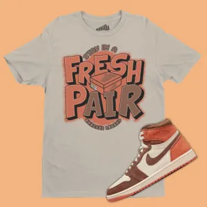 Fresh Pair T-Shirt Matching Air Jordan 1 Dusted Clay