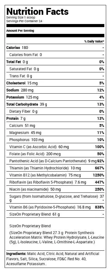 Gaspari Nutrition SizeOn Max Performance Berry Punch 3.49 lb Powder