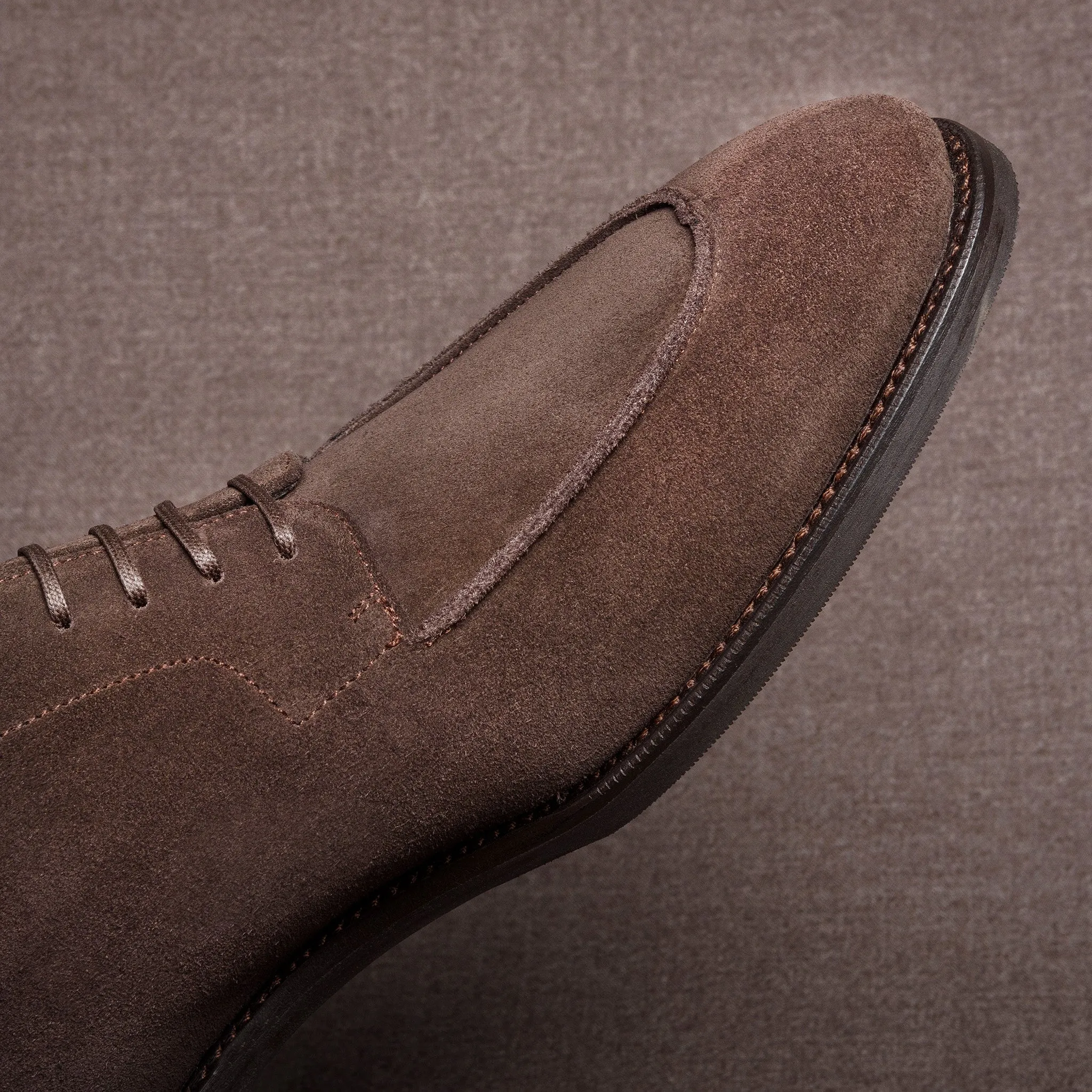 George Split Toe Dark Brown Suede