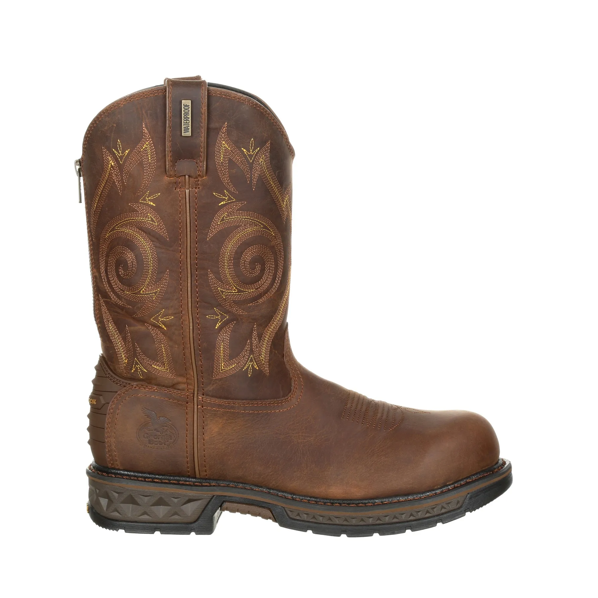 Georgia Mens Brown Leather Carbotec WP CT Work Boots