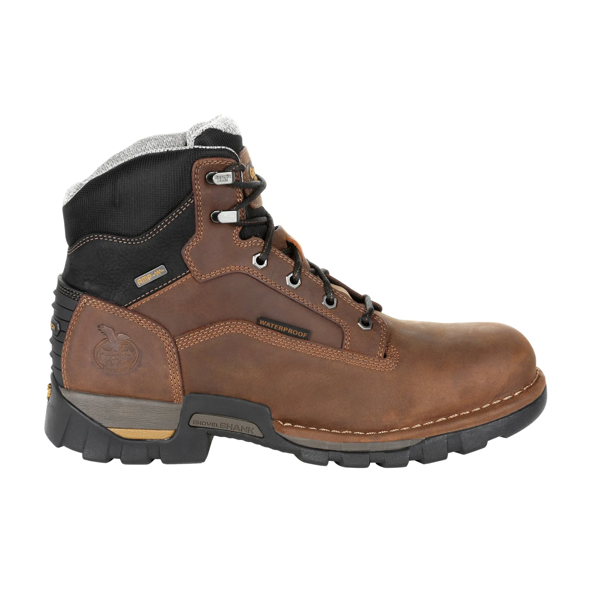 Georgia Mens Brown Leather Eagle One WP Work Boots