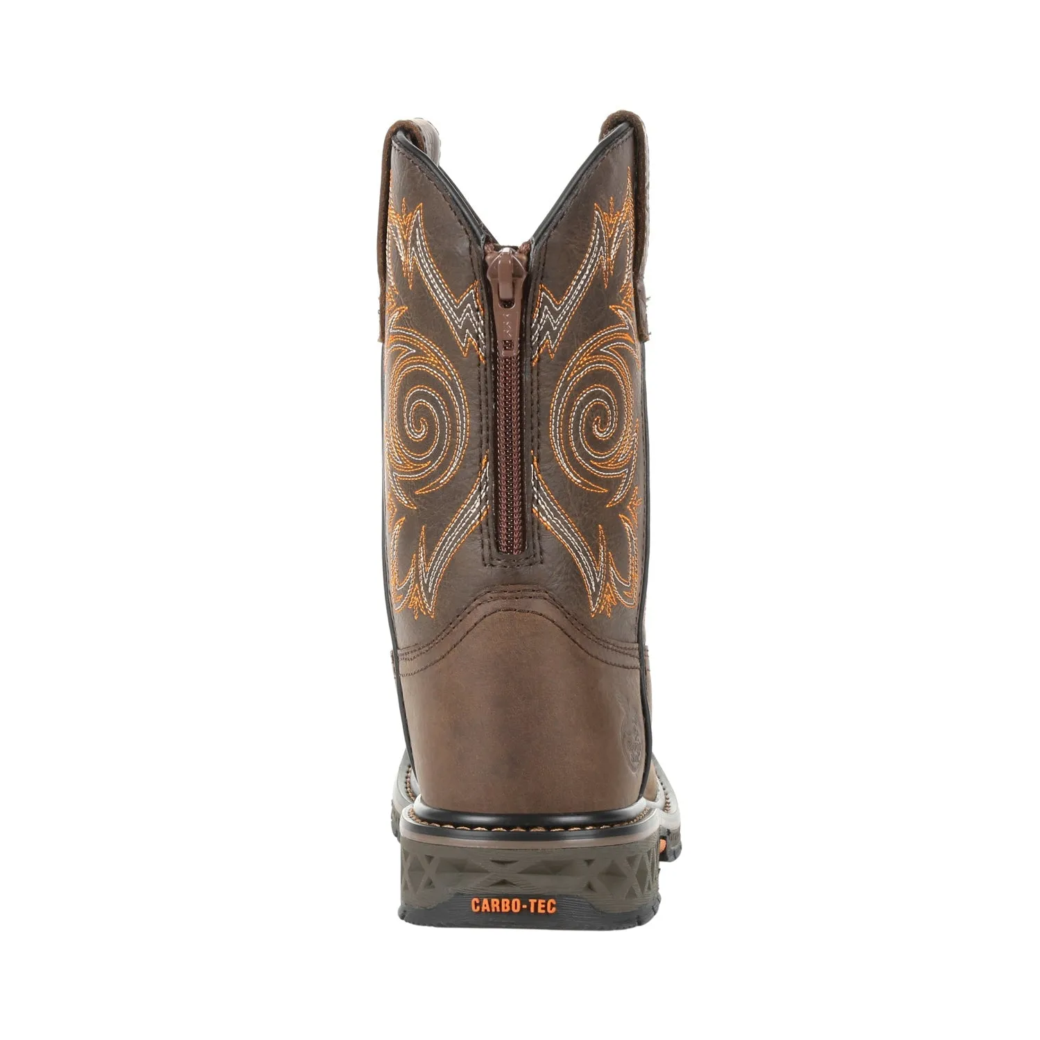 Georgia Youth Brown Leather Carbo-Tec LT Pull-On Cowboy Boots