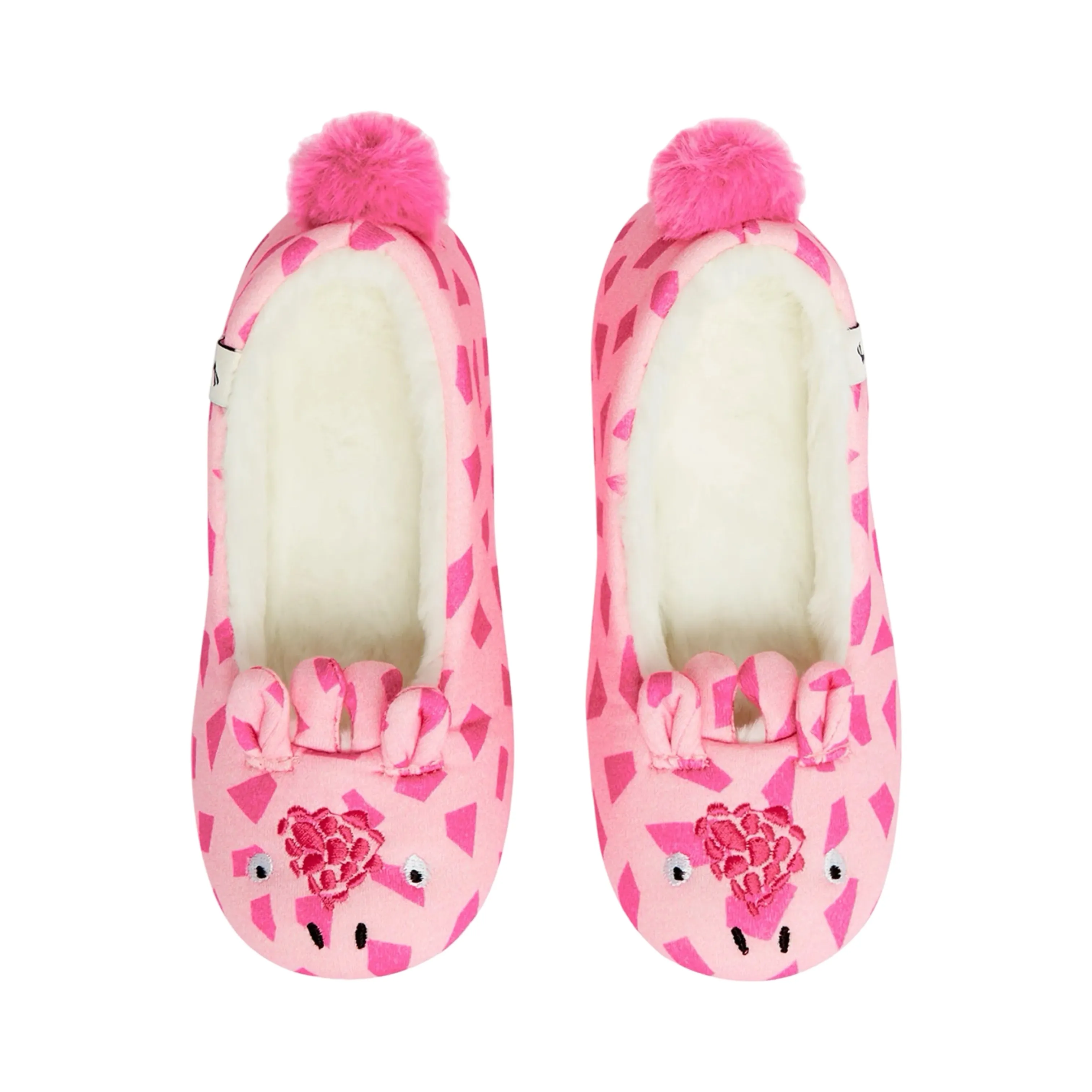 Girl's Pink Giraffe Slippers