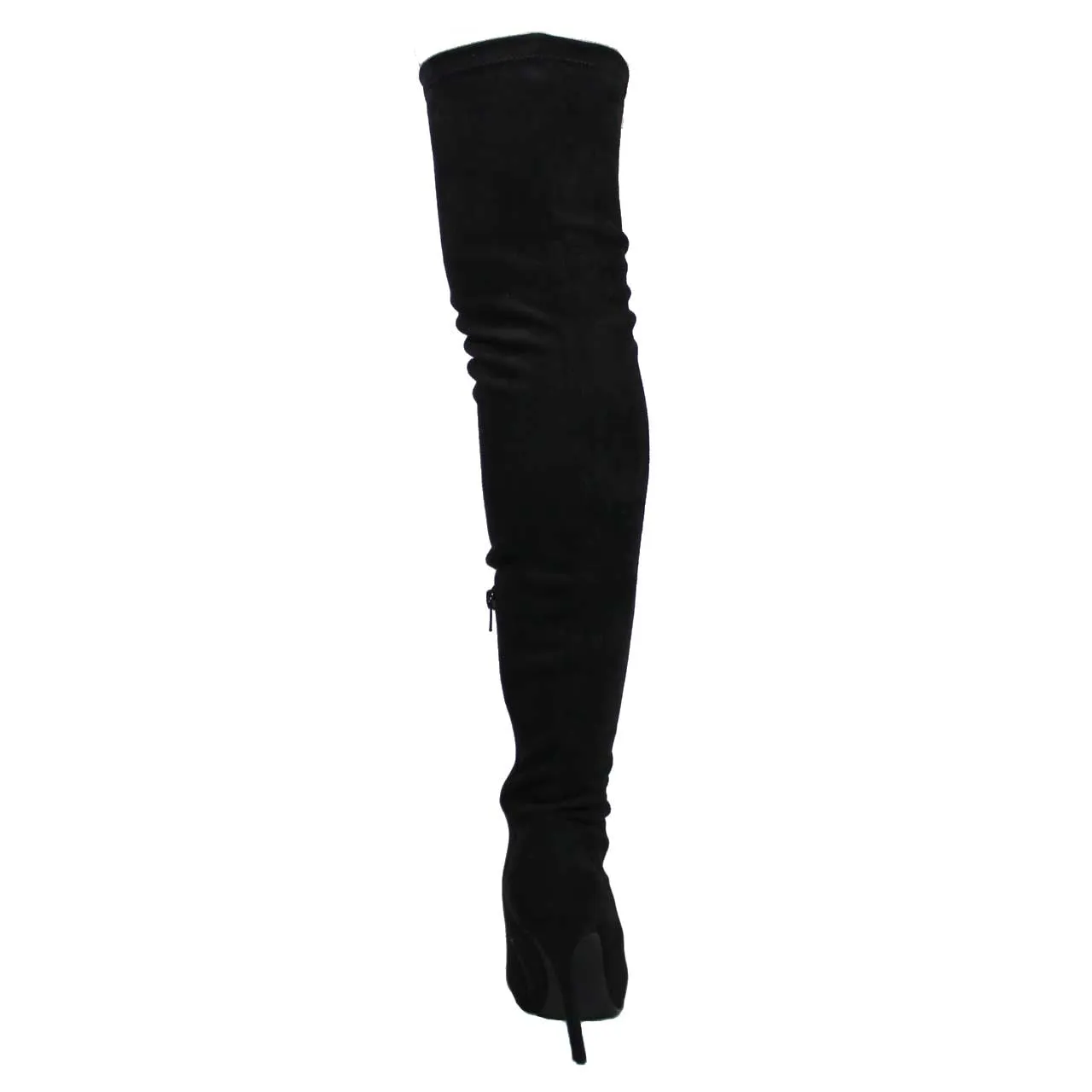 GISELE-7 STRETCHY KNEE-HIGH POINTY TOE BOOT - BLACK