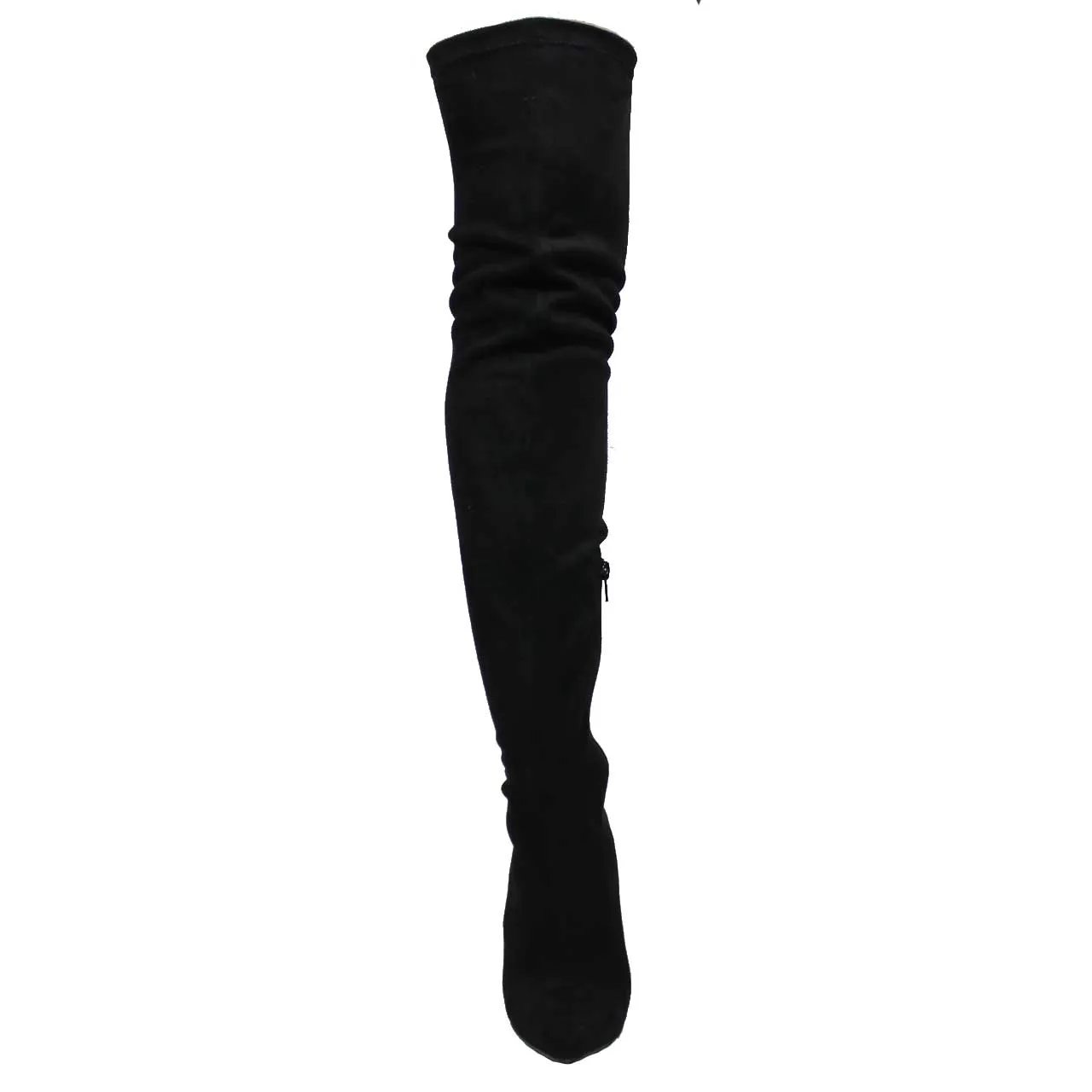 GISELE-7 STRETCHY KNEE-HIGH POINTY TOE BOOT - BLACK