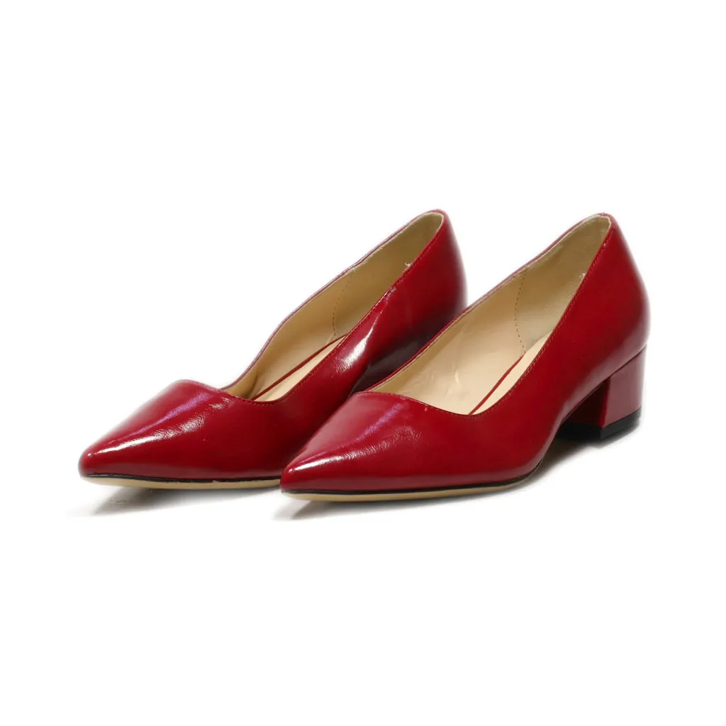 Graceland Mid-Heel Shoes Leather Red Colour For Women