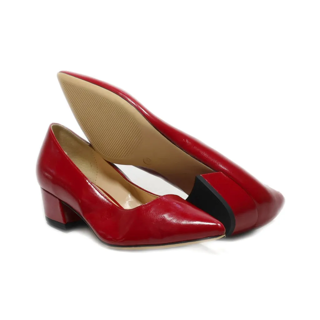 Graceland Mid-Heel Shoes Leather Red Colour For Women