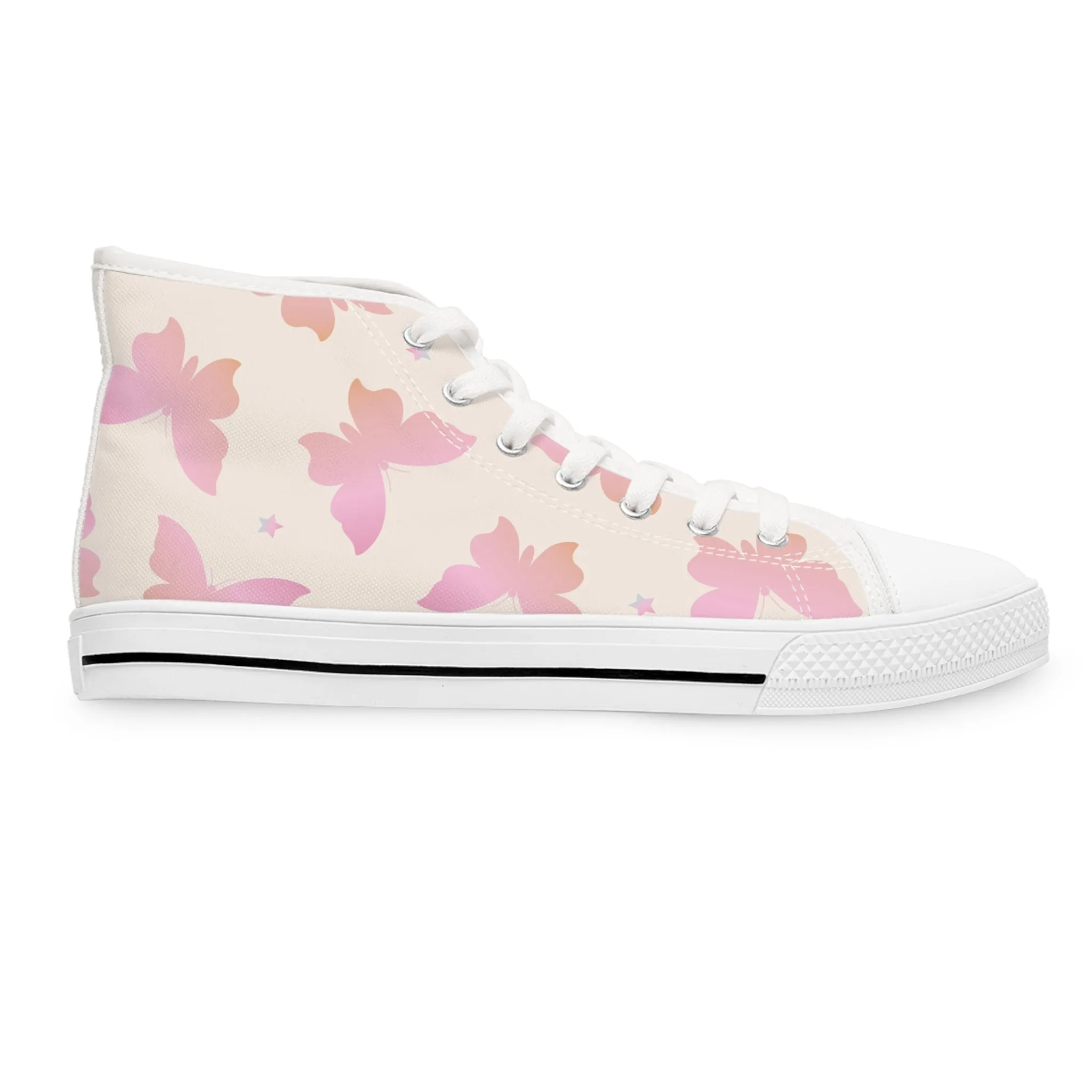 Gradient Colorful Butterflies Women's High Top Sneakers