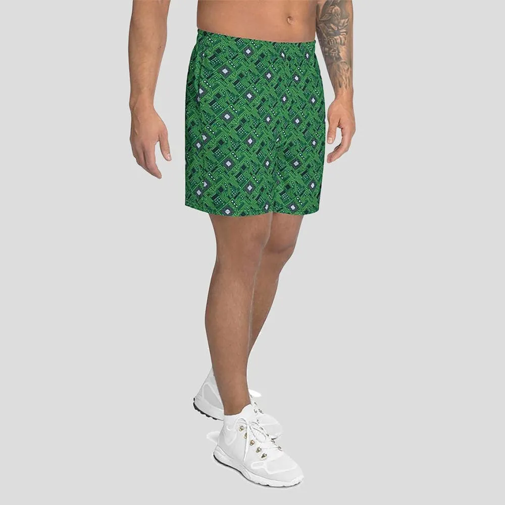 Green Circuit Board Athletic Shorts (POD)