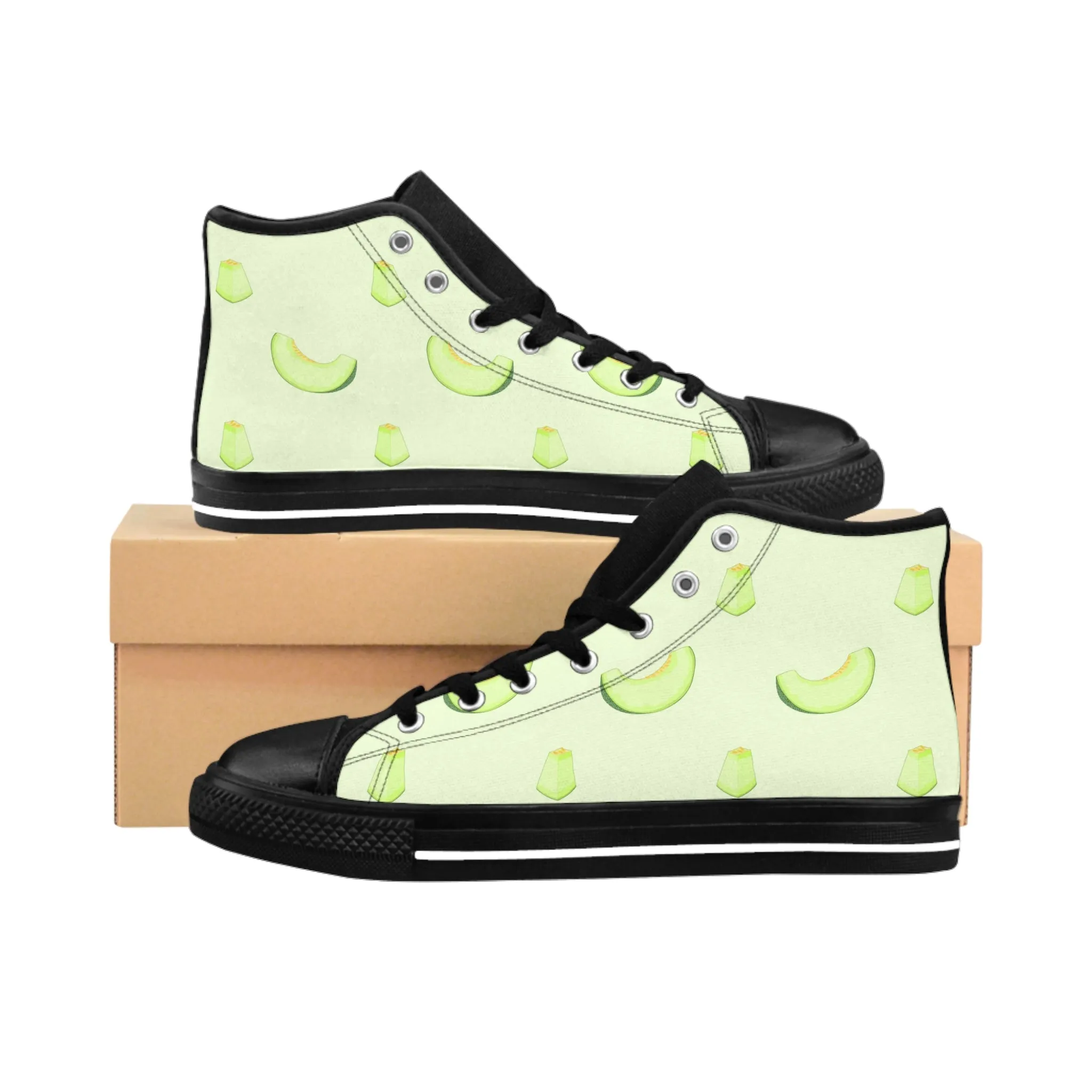 Green Melon Slices Men's Classic Sneakers