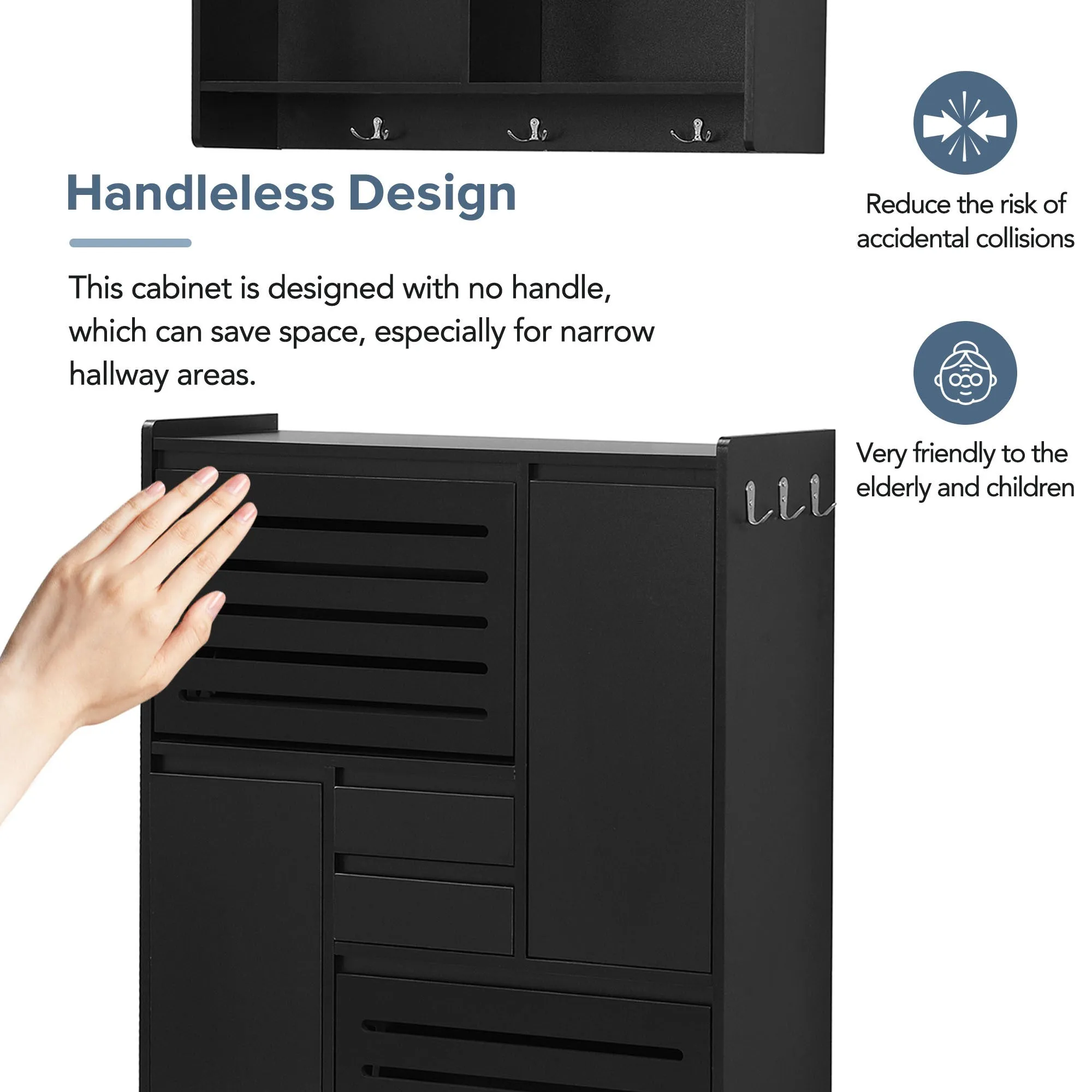 Haru Multi-Functional Shoe Cabinet - Black