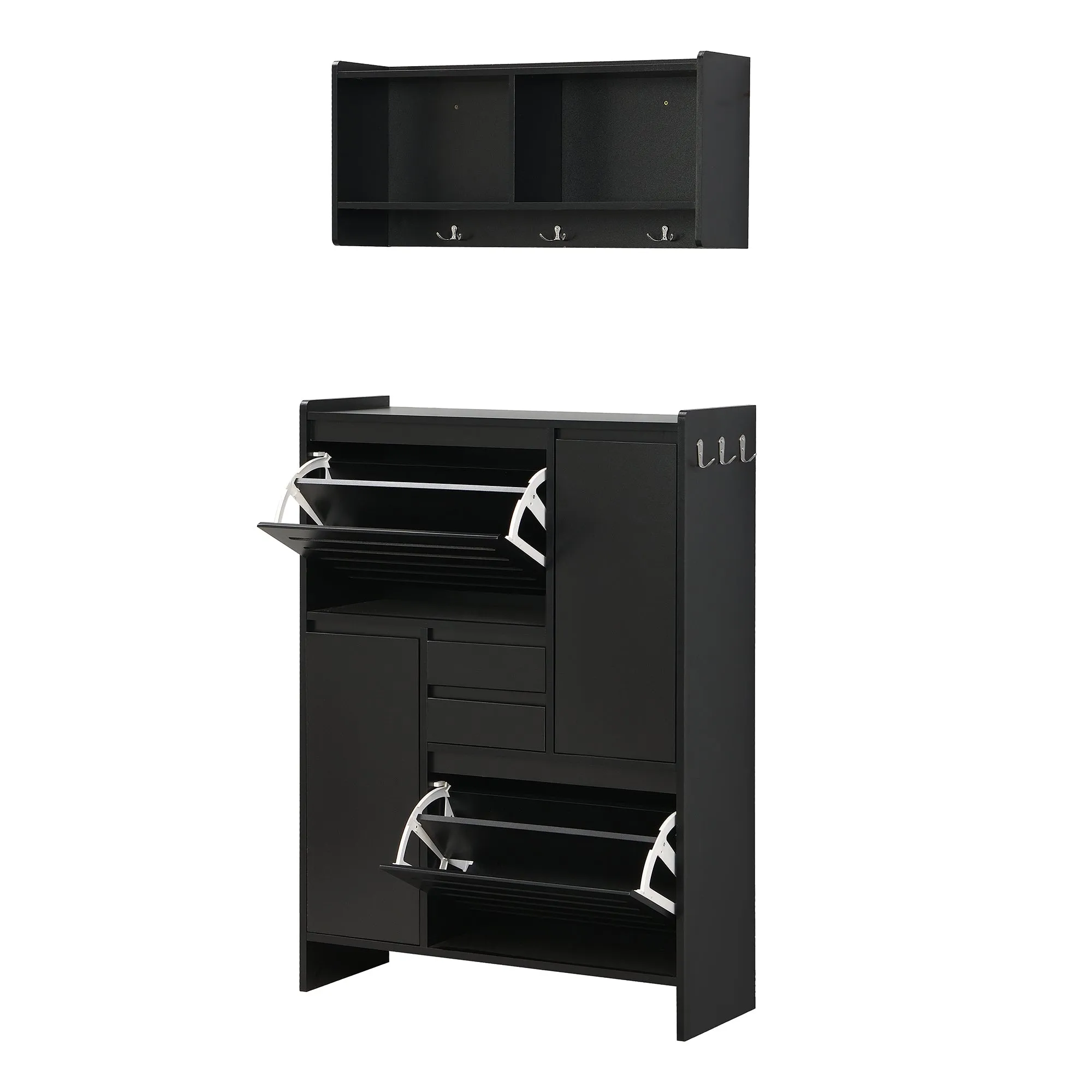 Haru Multi-Functional Shoe Cabinet - Black