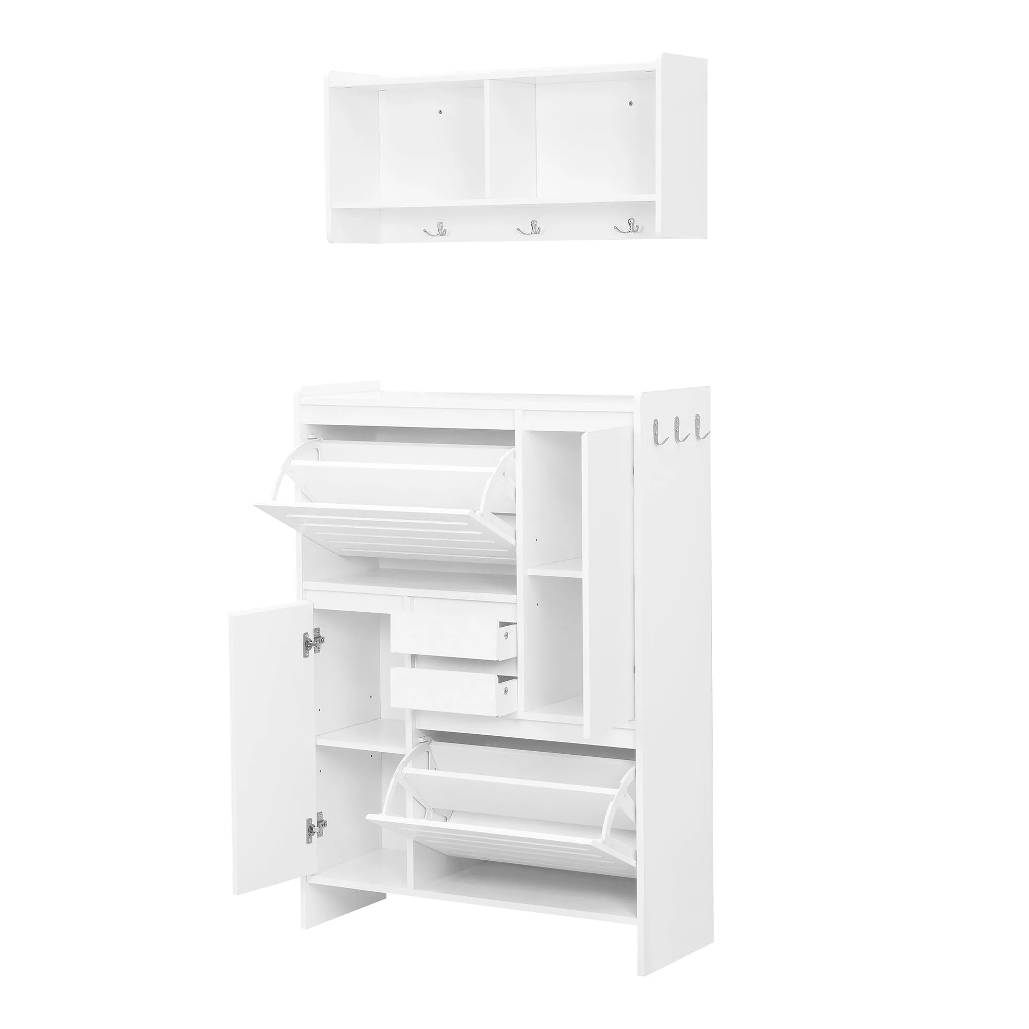 Haru Multi-Functional Shoe Cabinet - White