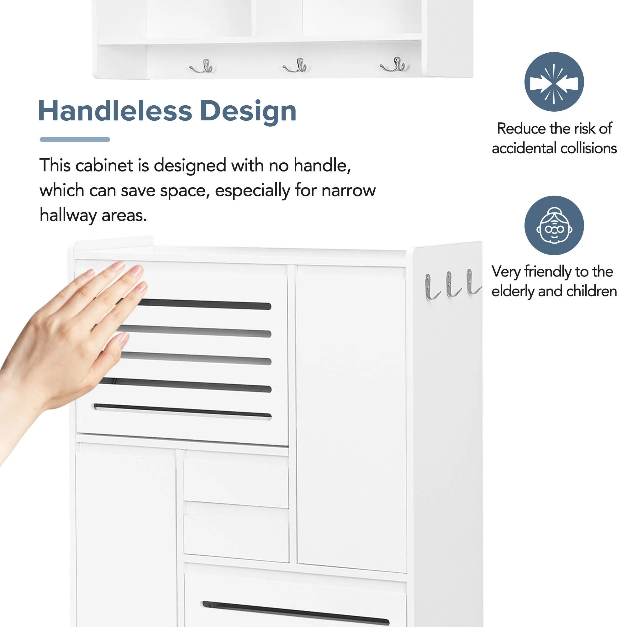 Haru Multi-Functional Shoe Cabinet - White