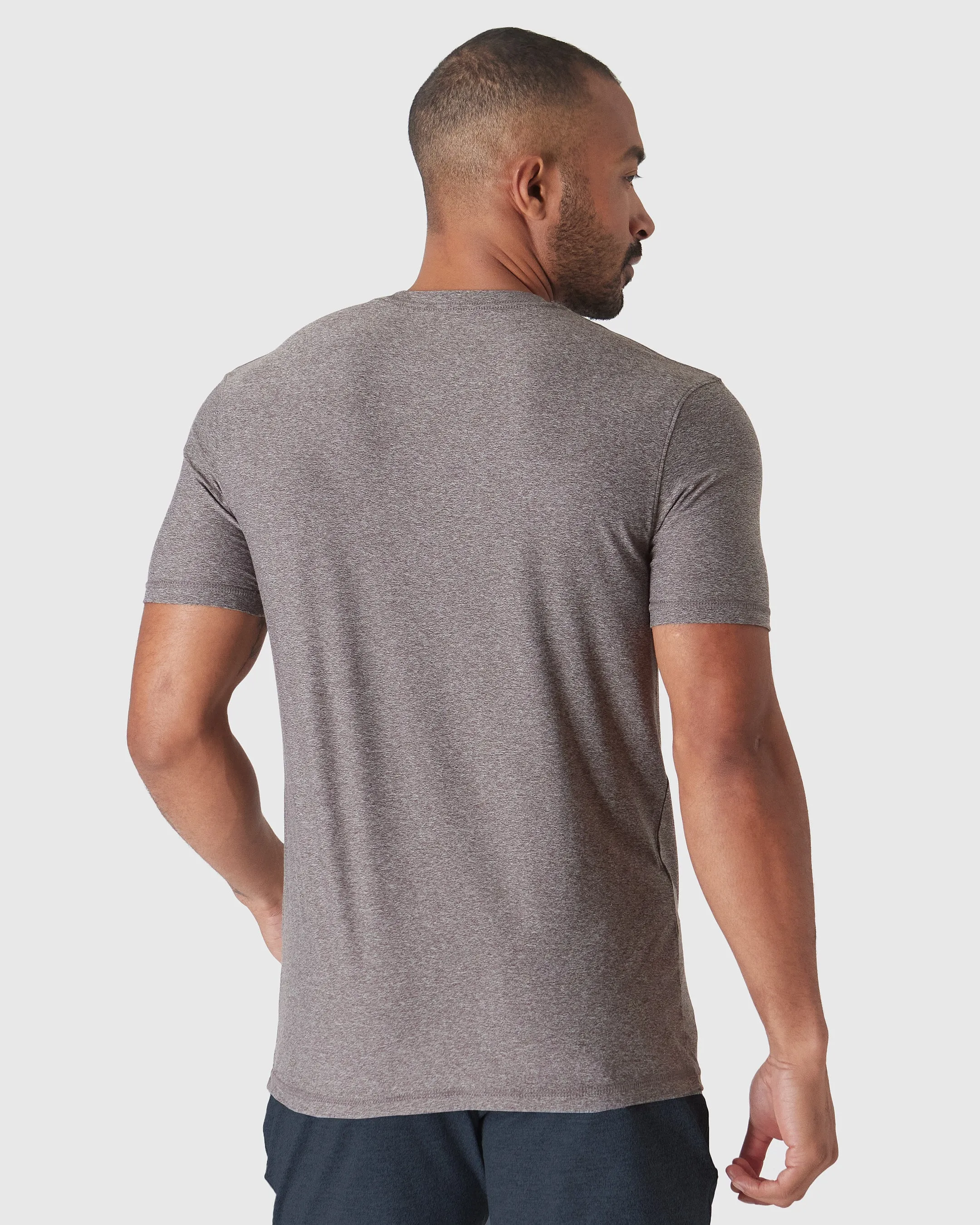 Heather Cocoa Active Crew Neck Tee