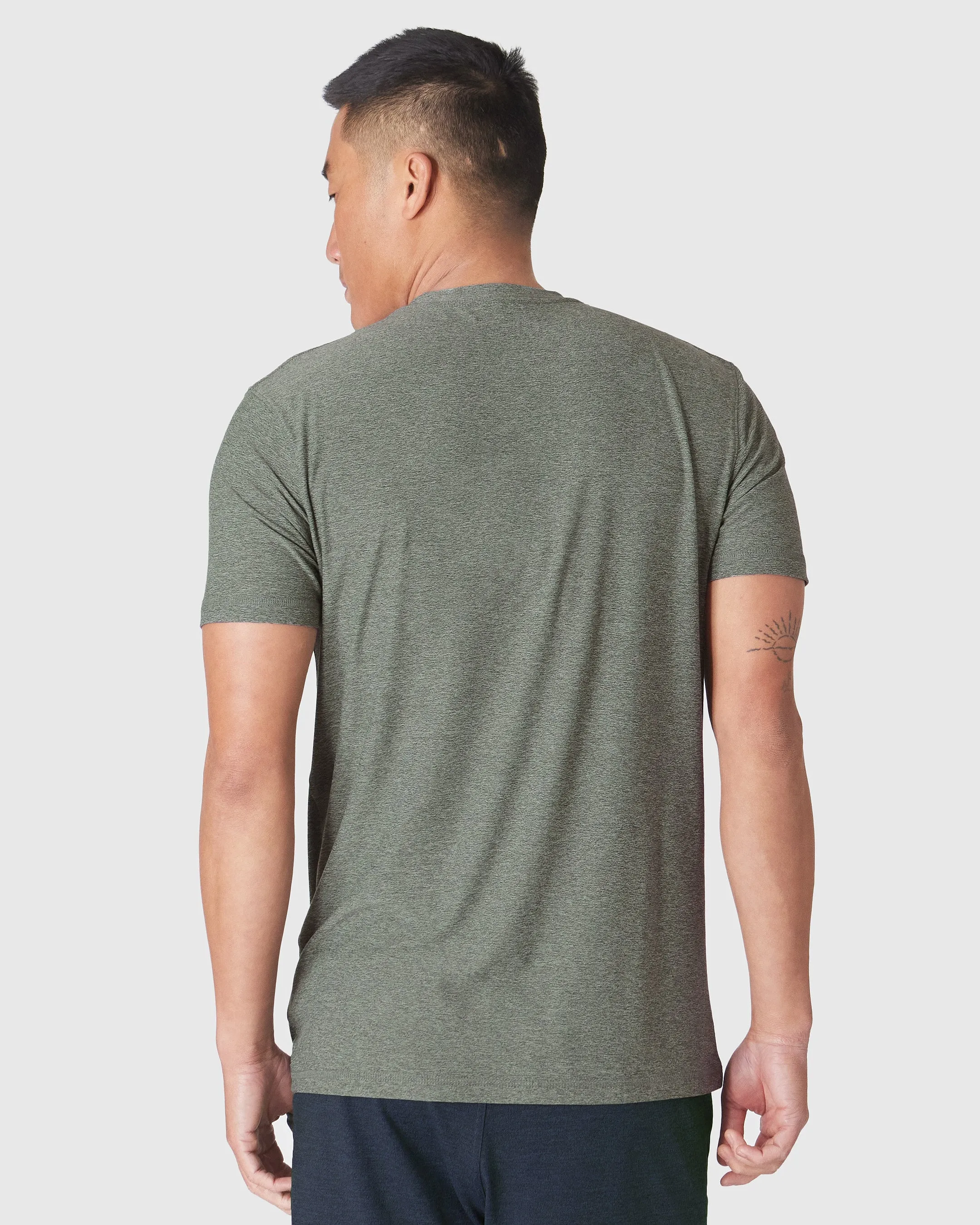 Heather Forest Active Crew Neck Tee