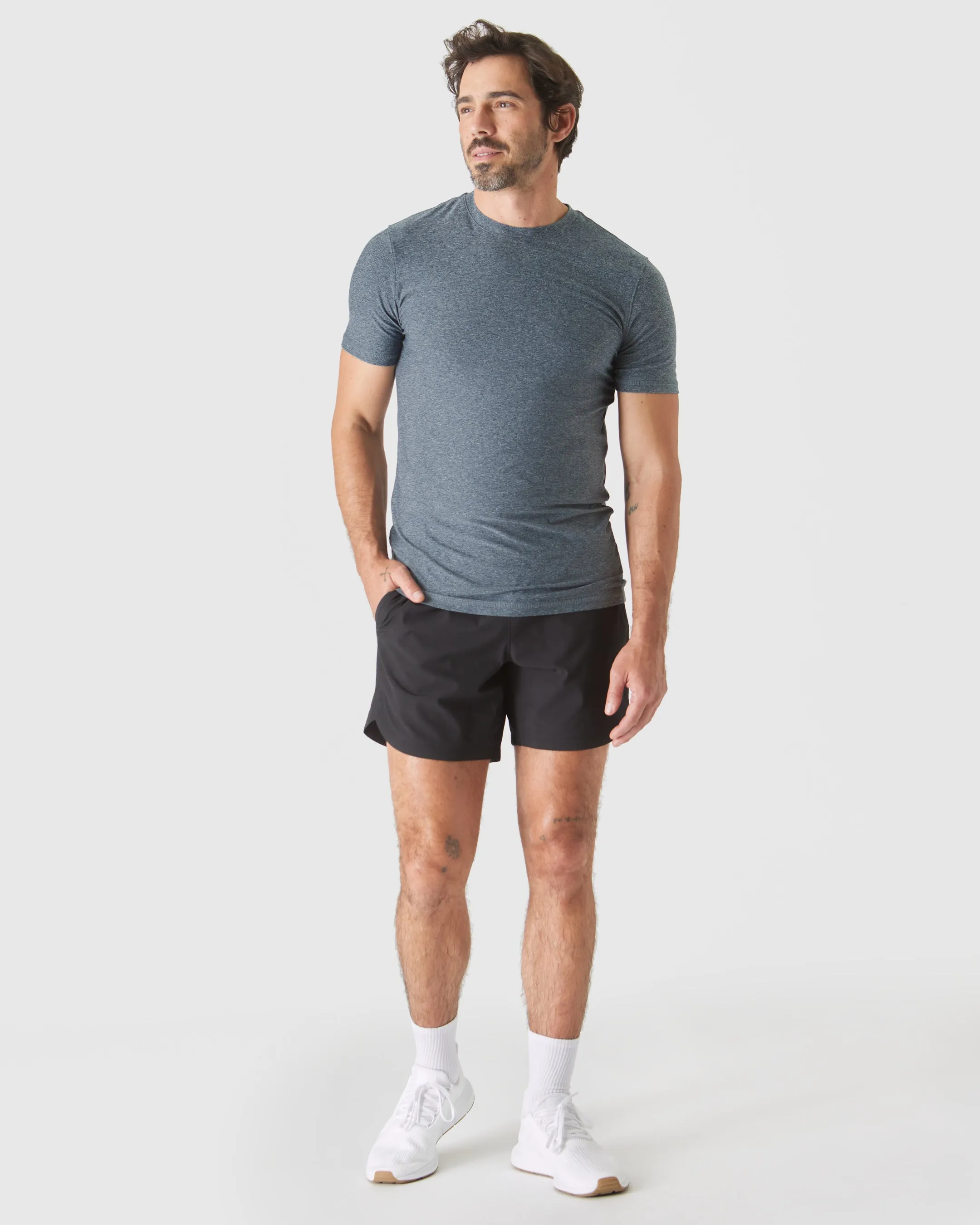 Heather Navy Tall Active Crew Neck