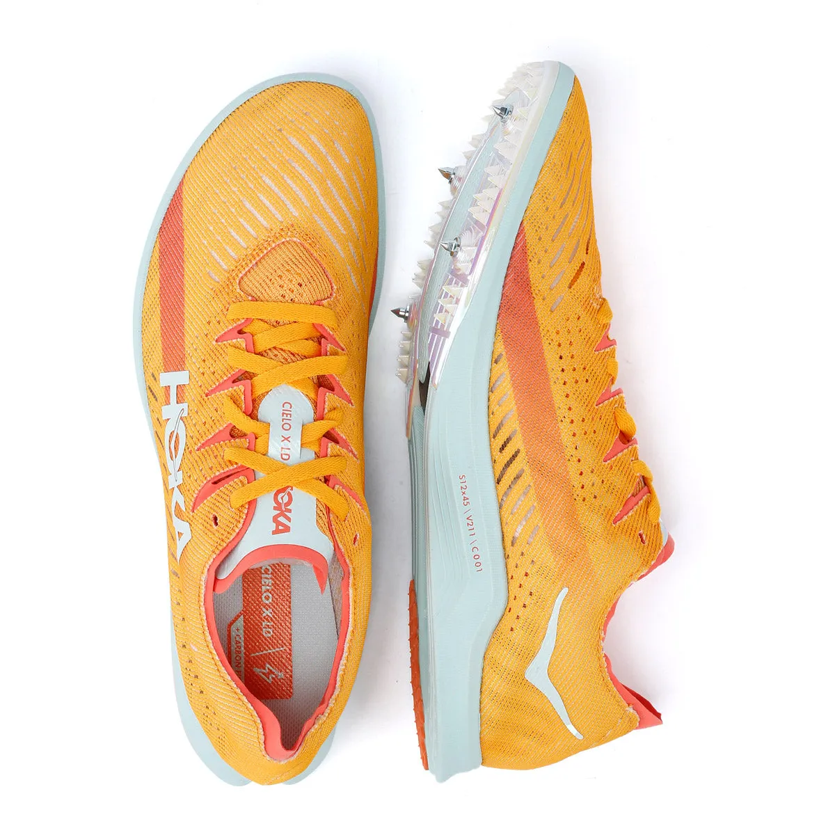 Hoka Cielo X LD Radiant Yellow / Camellia Running Spikes