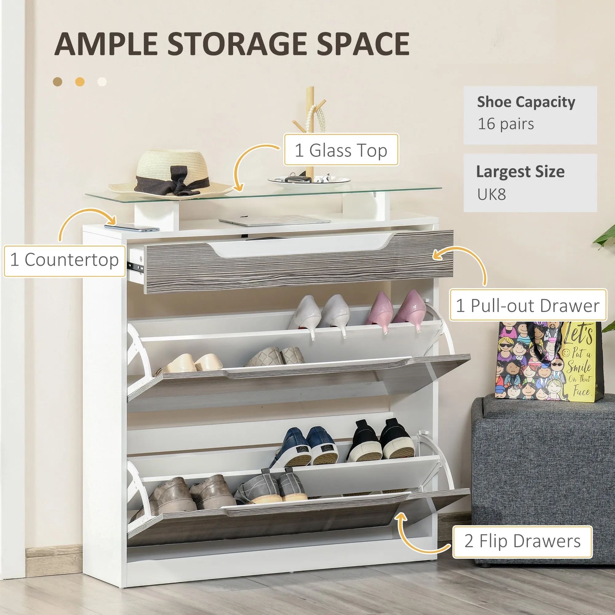 Homcom Shoe Storage Cabinet