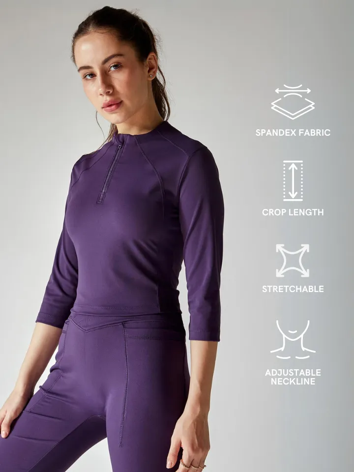 Iris Purple Silhouette Zip Top