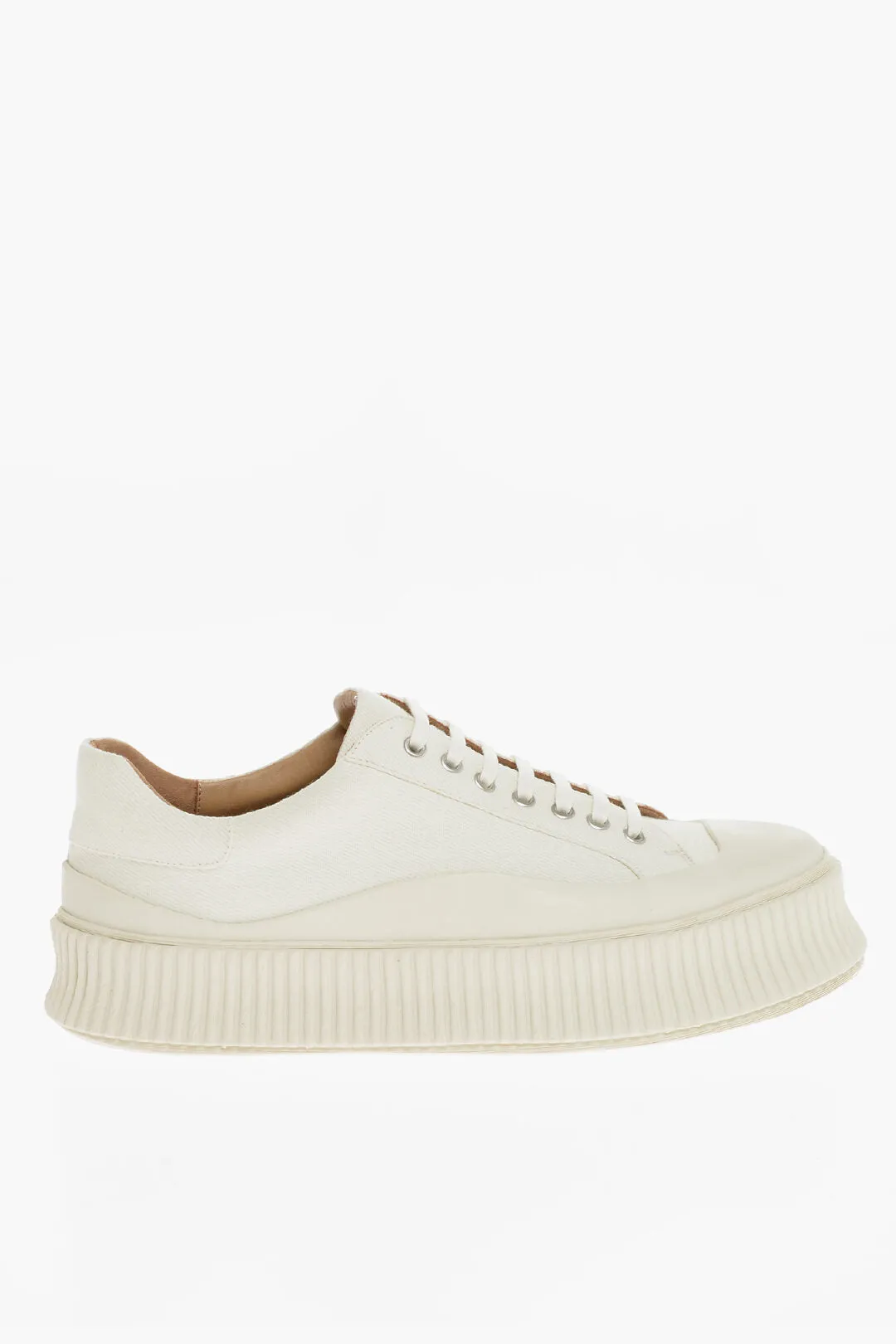 Jil Sander Fabric Sneakers With Platform Sole