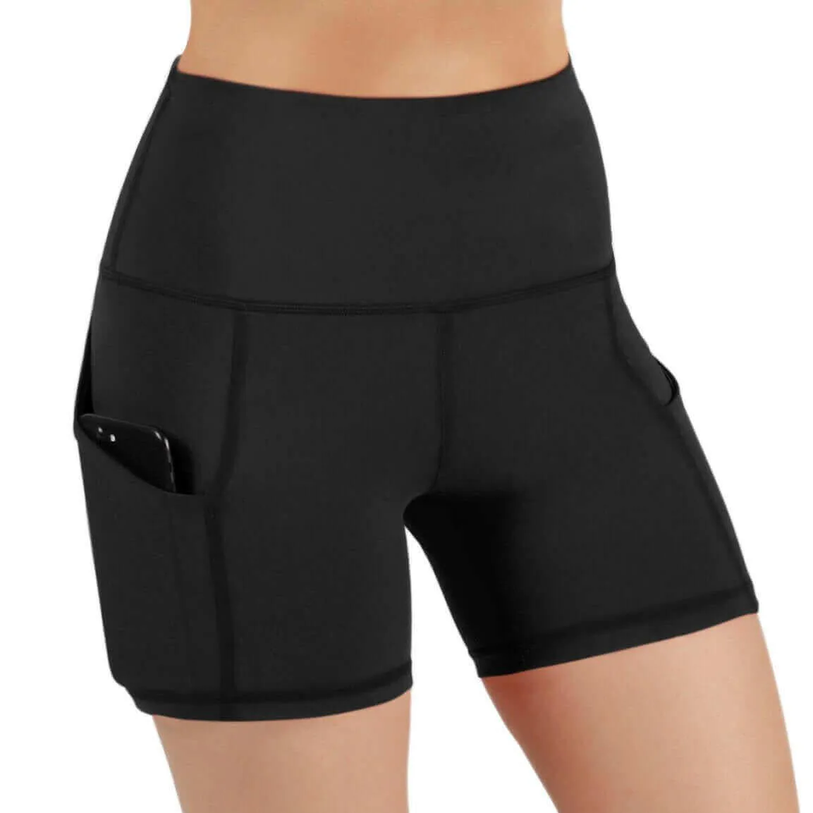 Jolie High-Waisted Athletic Shorts with Hip Pockets