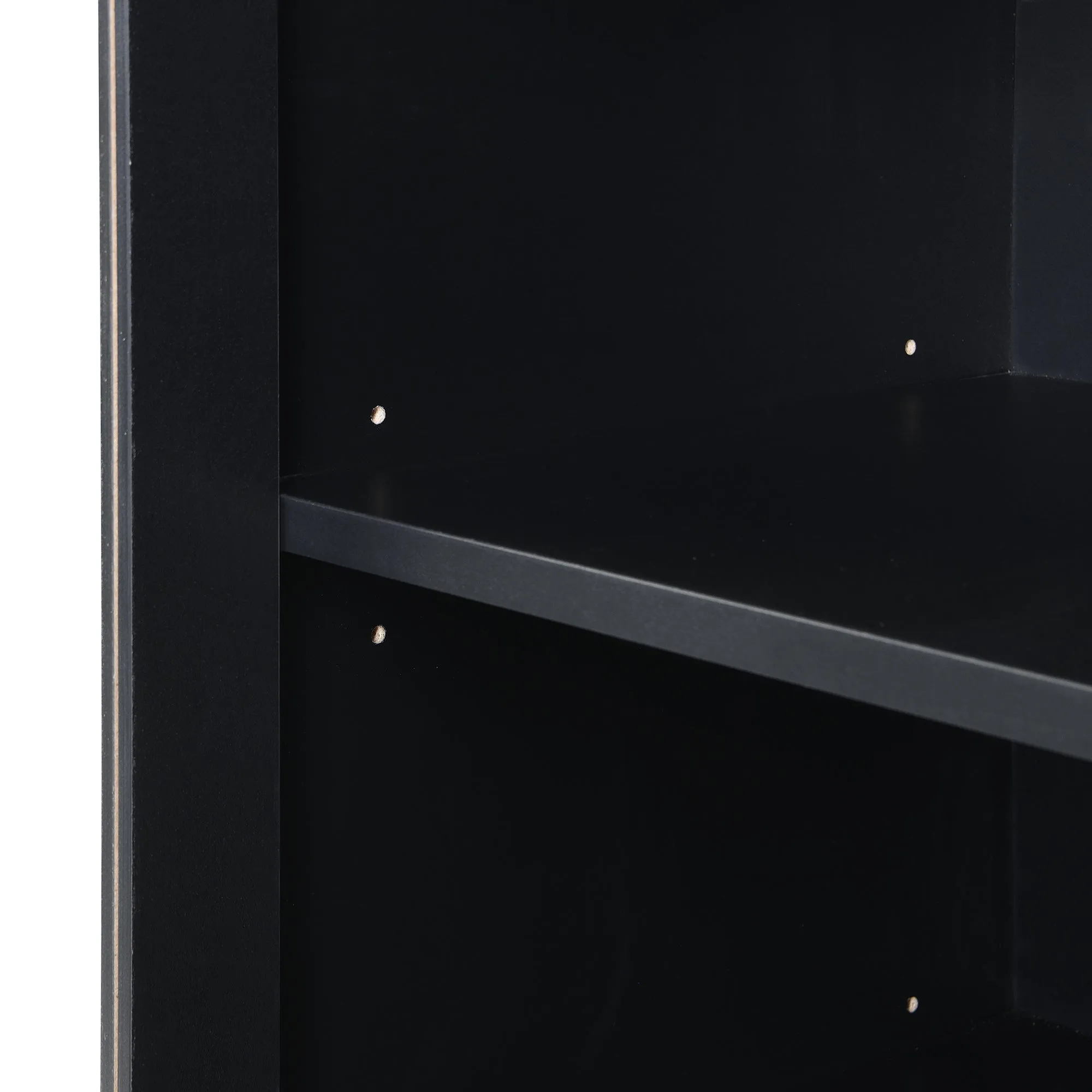 Karo Side Cabinet with 4 Glass Doors - Black