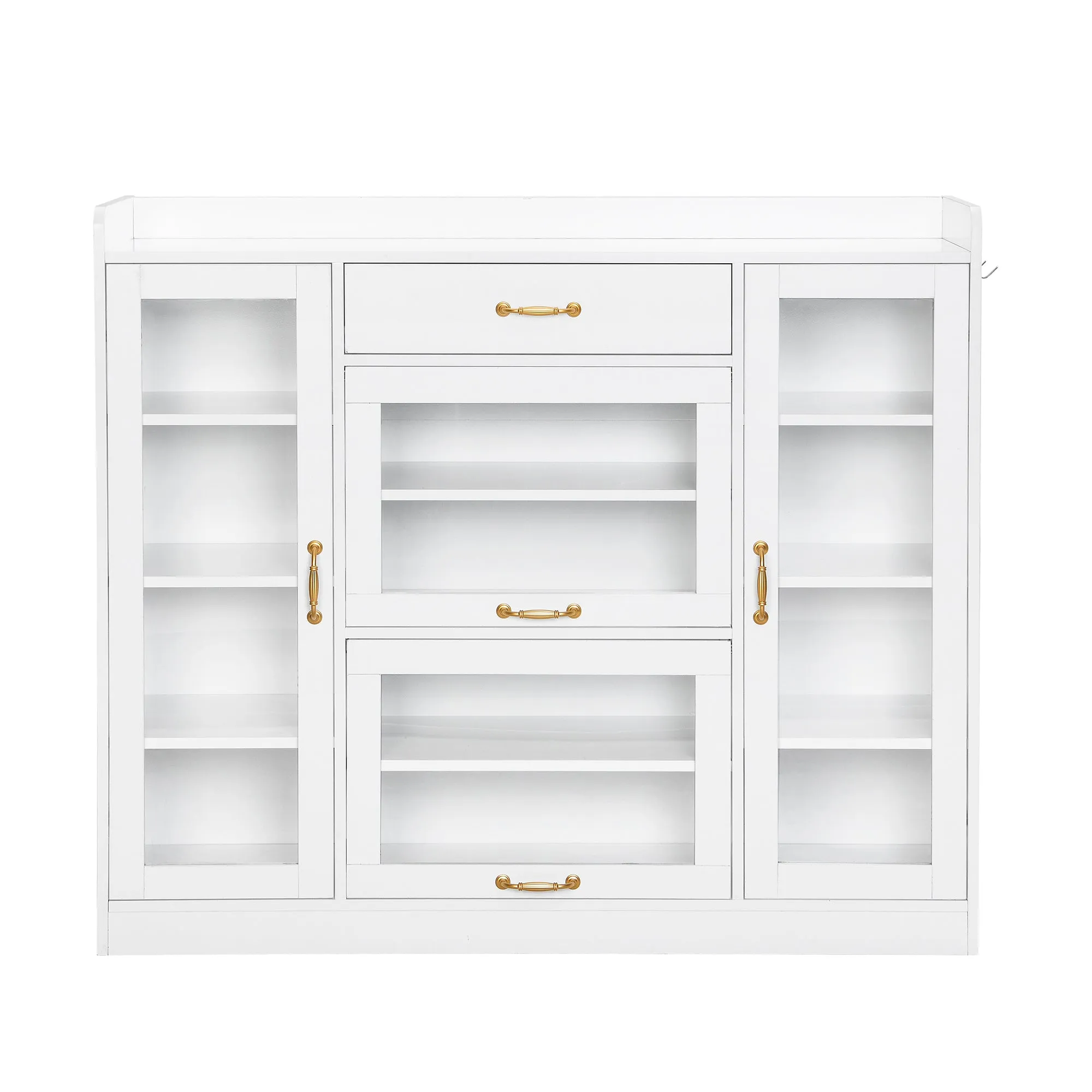 Karo Side Cabinet with 4 Glass Doors - White