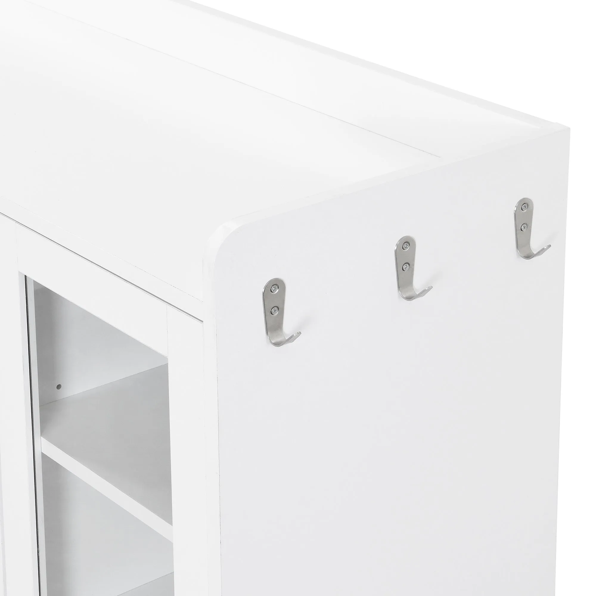 Karo Side Cabinet with 4 Glass Doors - White