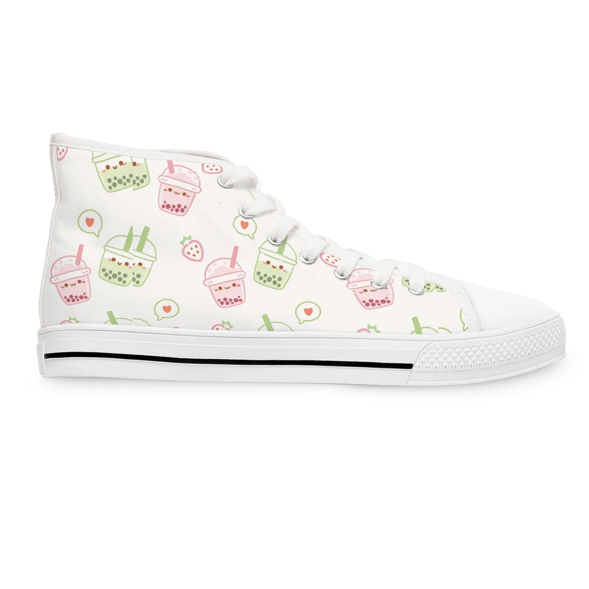 Kawaii Boba Bubble Tea Women's High Top Sneakers