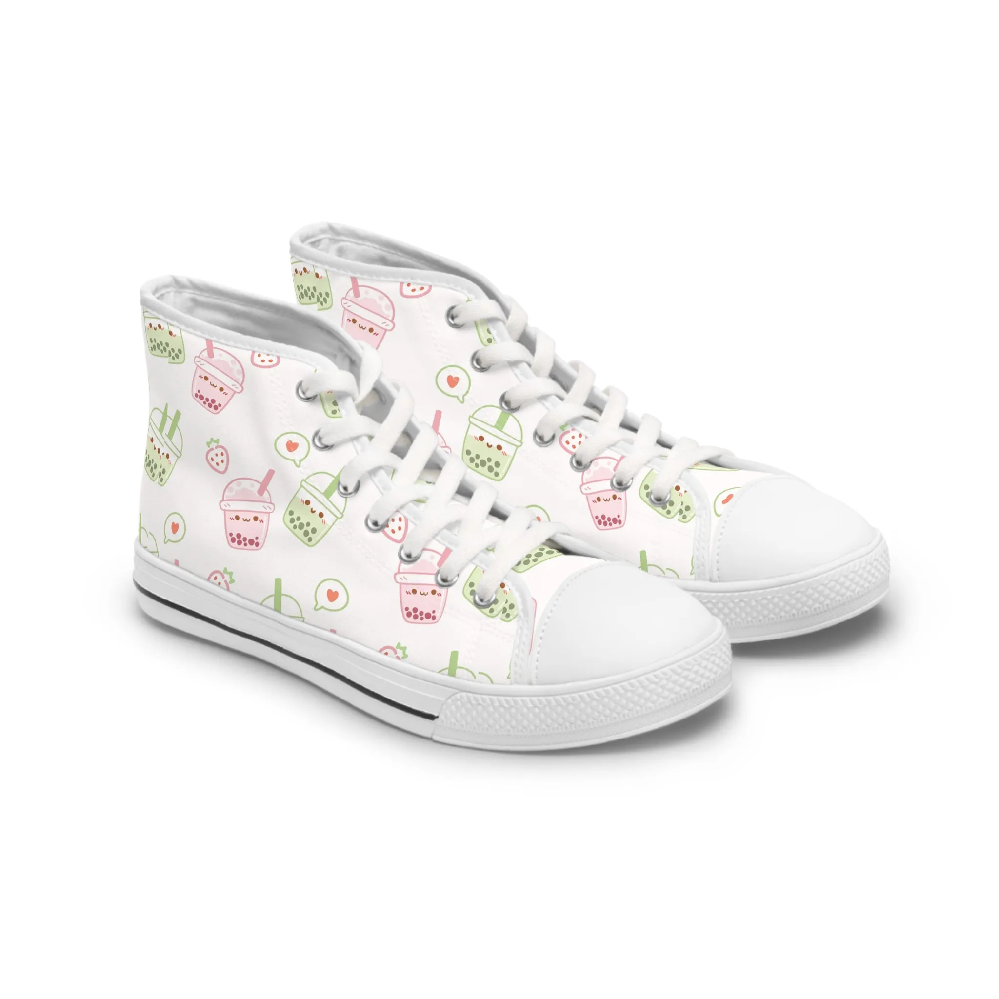 Kawaii Boba Bubble Tea Women's High Top Sneakers