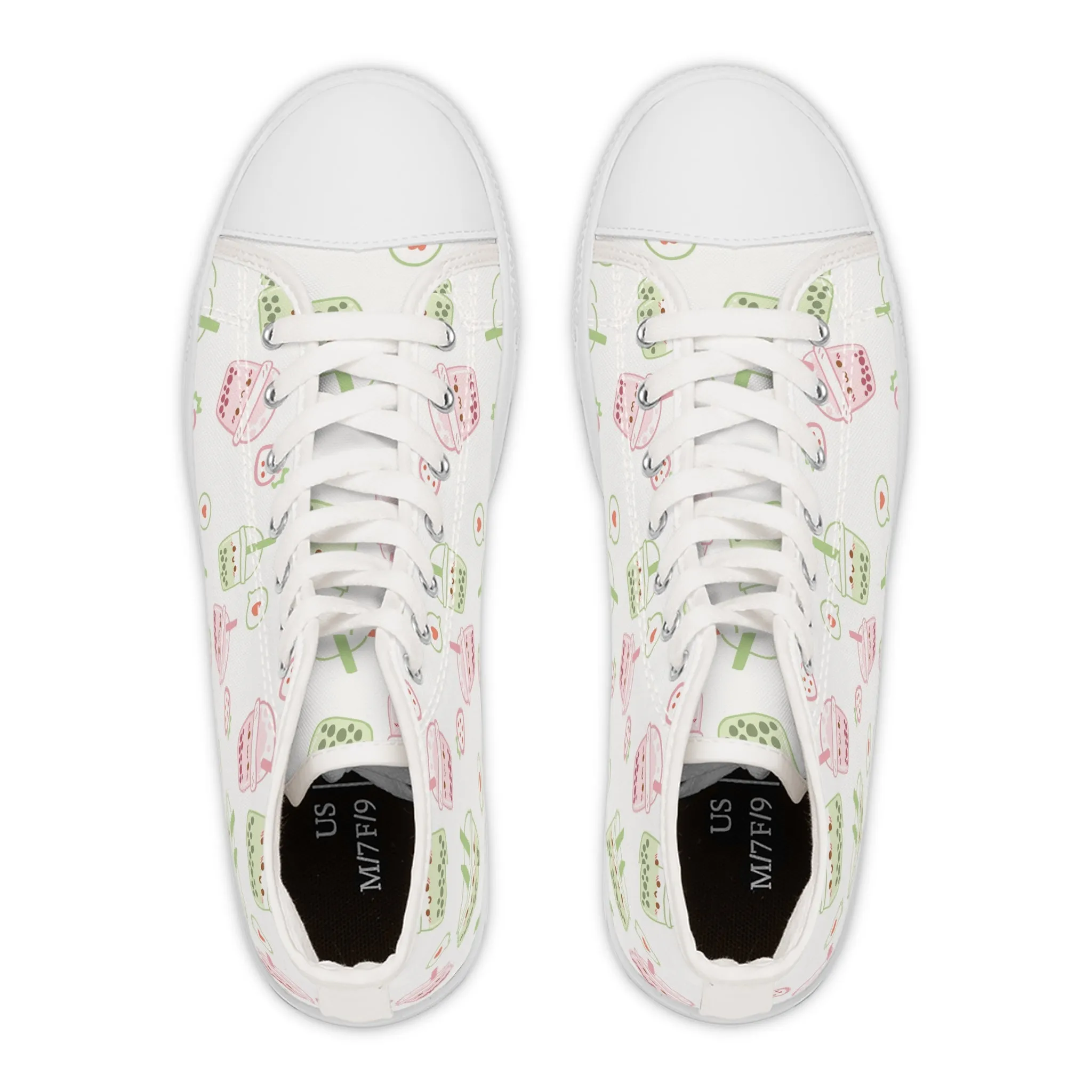 Kawaii Boba Bubble Tea Women's High Top Sneakers